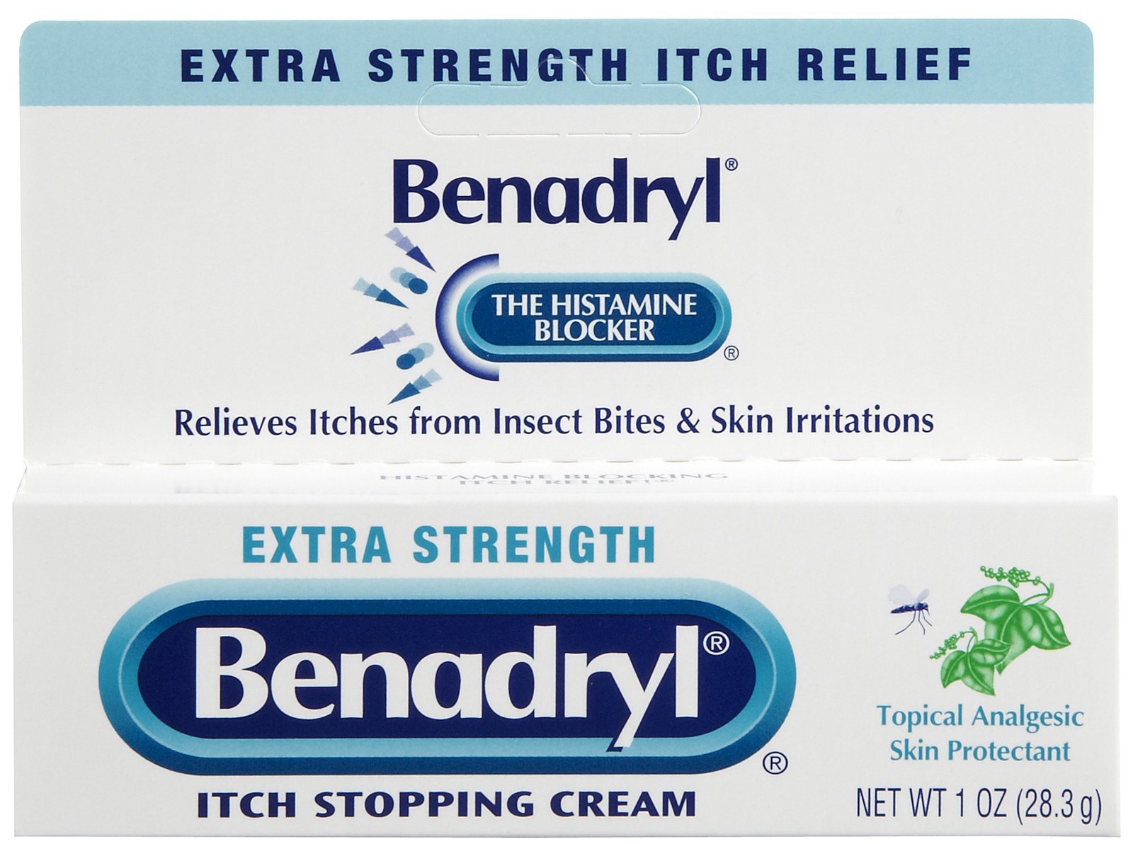 Itch Relief Benadryl Original Strength 1% 0.1% Strength Cream 1 oz. Tube