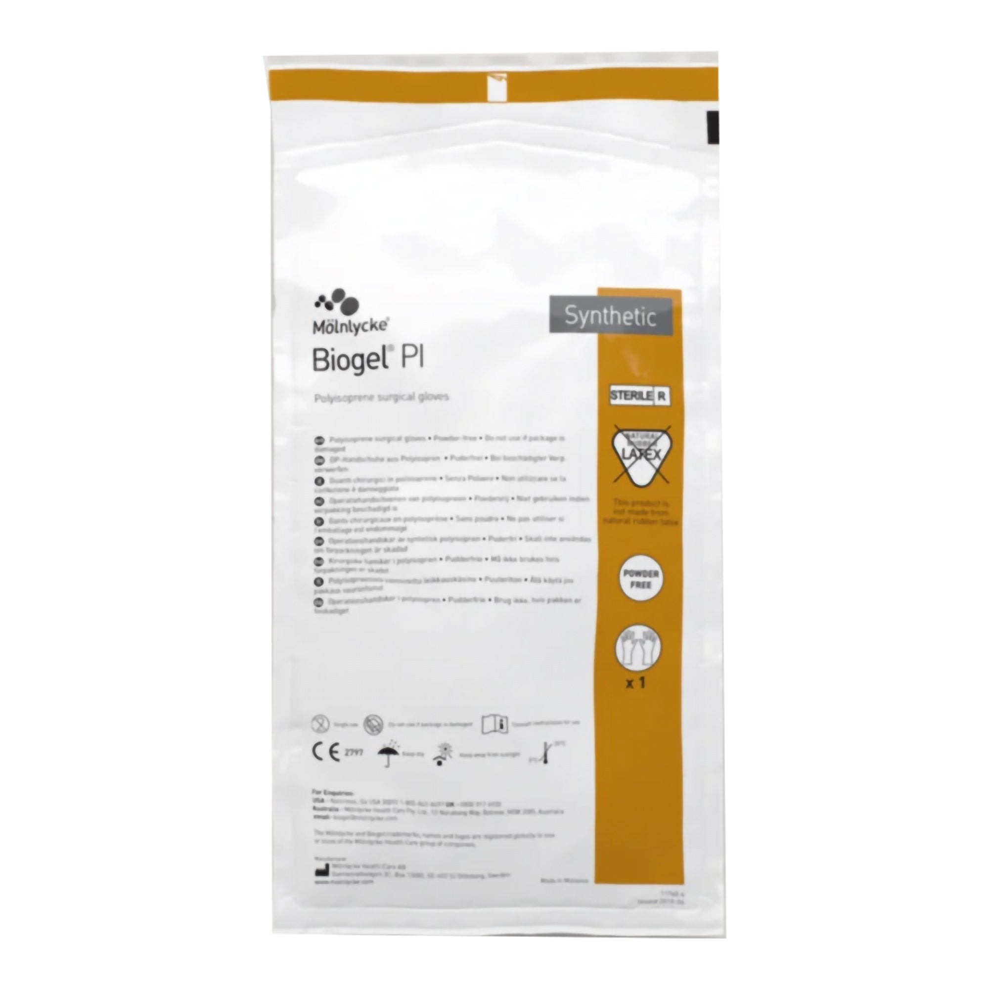 Surgical Glove Biogel PI Size 8 Sterile Polyisoprene Standard Cuff Length Micro Textured Ivory Chemo Tested