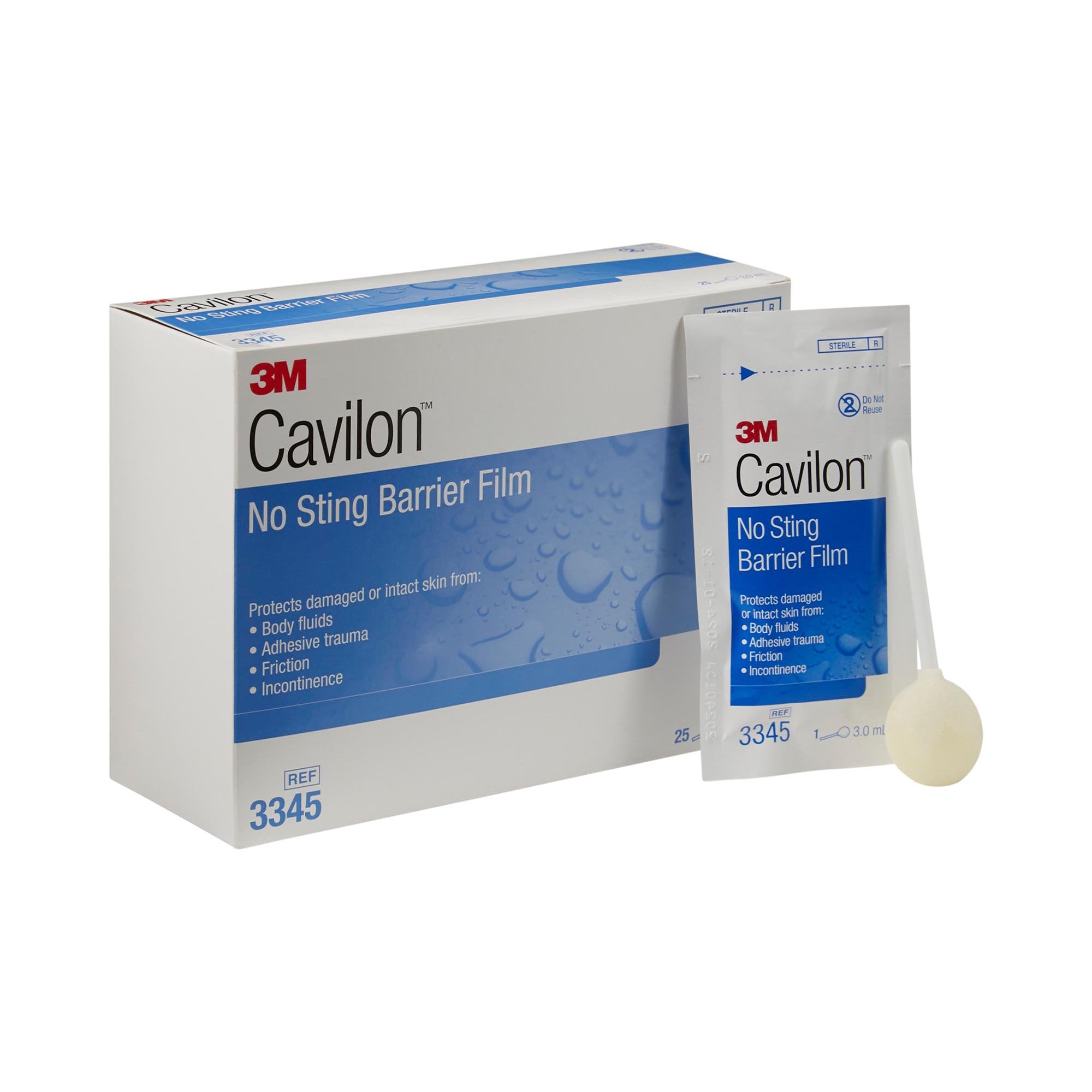 Skin Barrier Applicator 3M Cavilon No Sting 26 to 62% Strength Hexamethyldisiloxane / Isooctane / Acrylate Terpolymer / Polyphenylmethylsiloxane Individual Packet Sterile