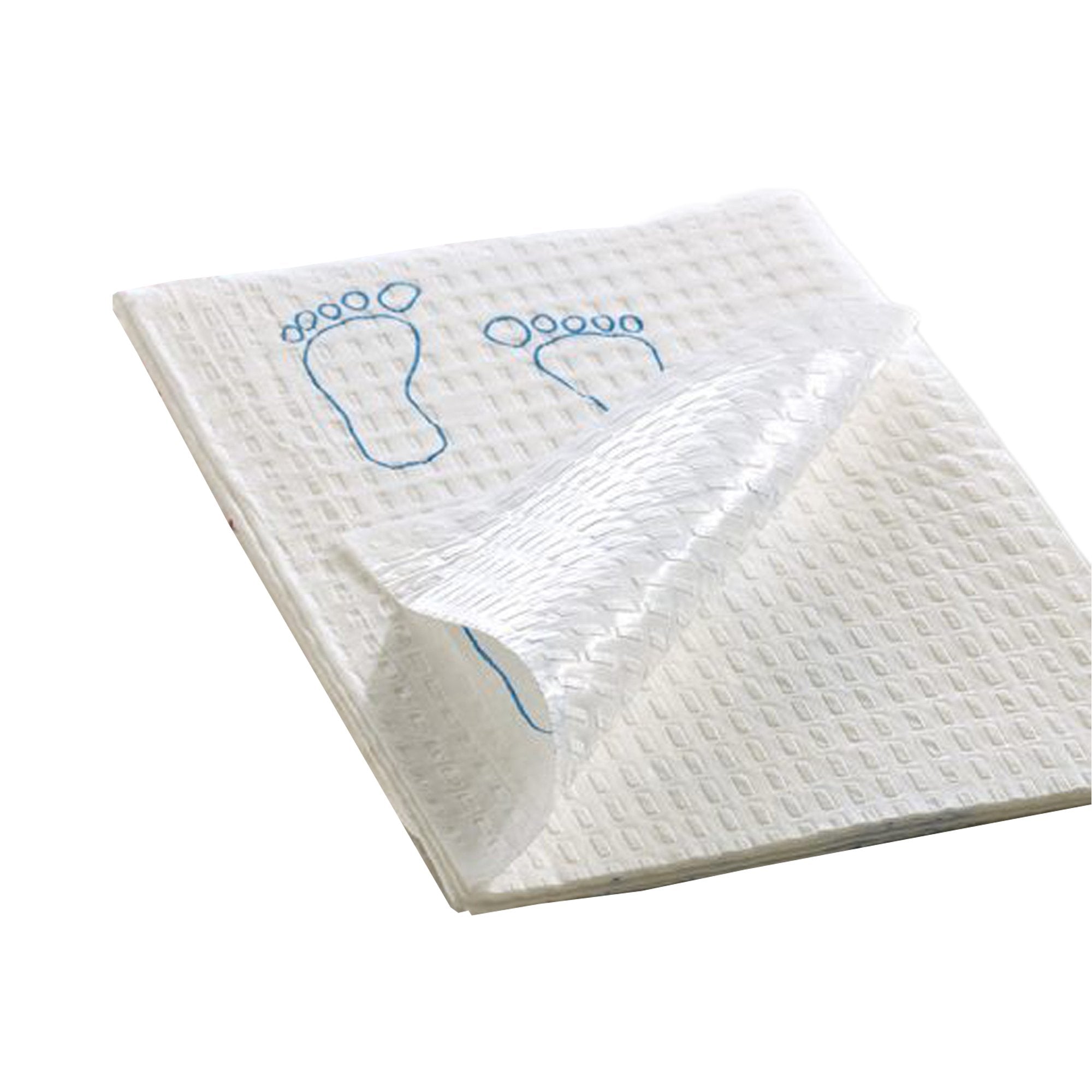 Procedure Towel Footprint 13-1/2 X 18 Inch White / Blue Footprints NonSterile