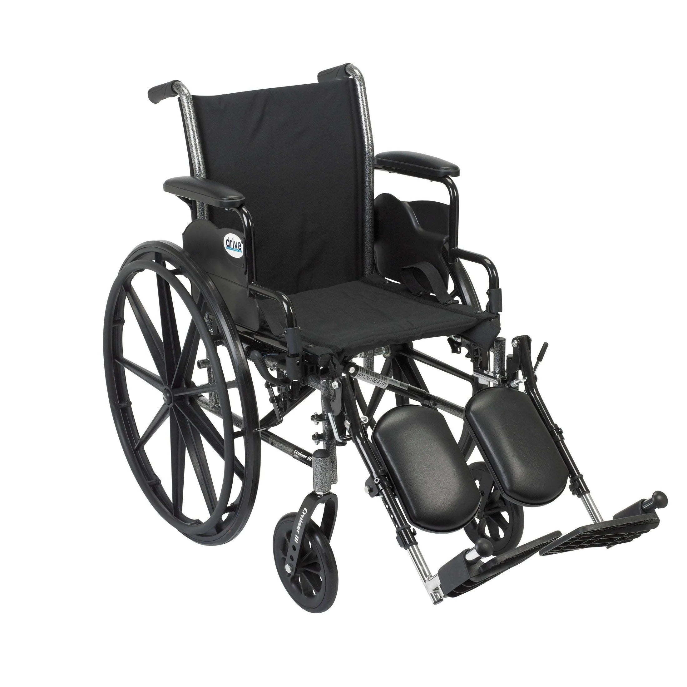 Drive Medical K3 Cruiser Iii Wheelchair with Removable flip-back arms and Swing-away Footrests ,8" front Wheels ,350lbs Weight Capacity ,K320ADDA-SF