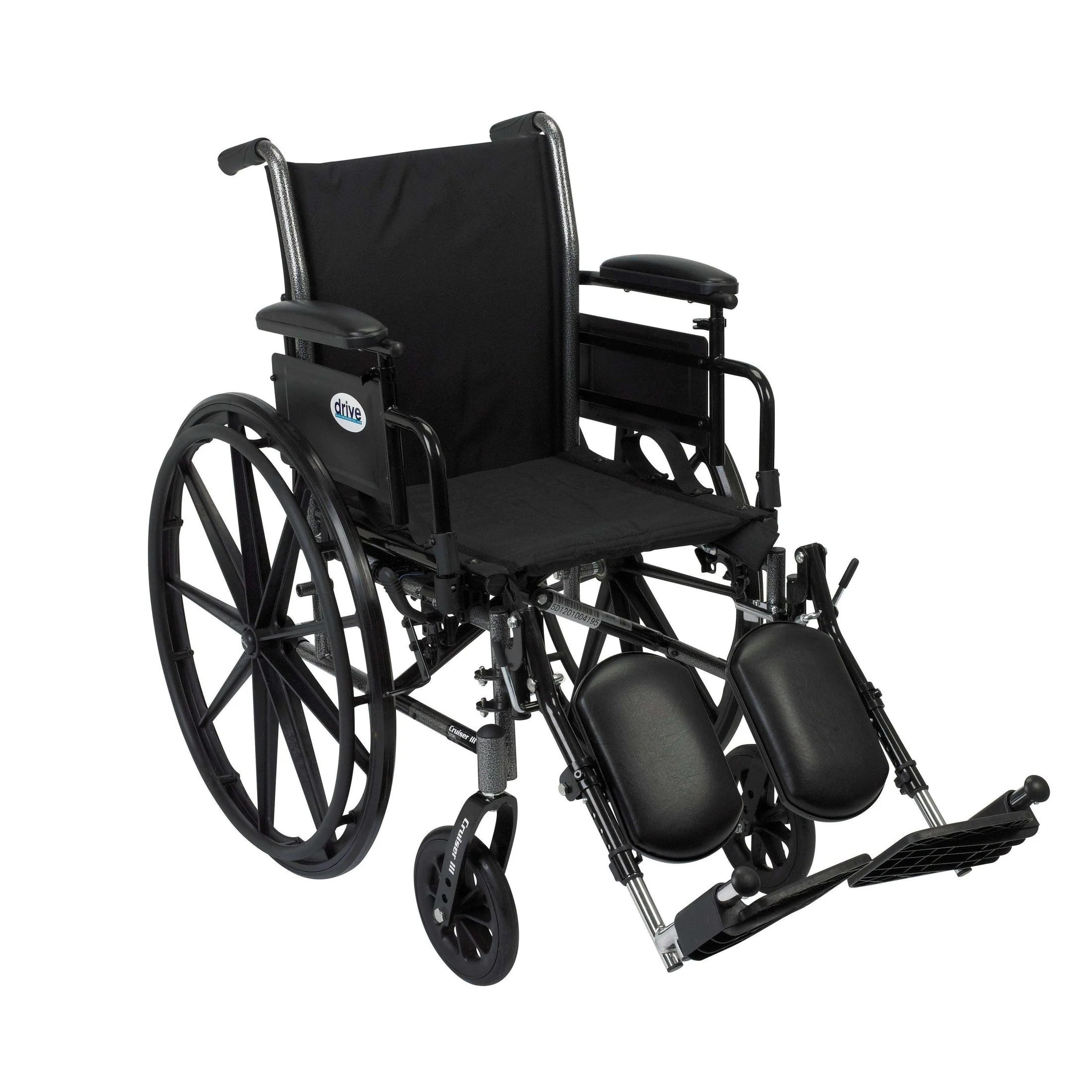 Drive Medical K3 Cruiser Iii Wheelchair with Removable flip-back arms and Swing-away Footrests ,8" front Wheels ,350lbs Weight Capacity ,K320ADDA-SF