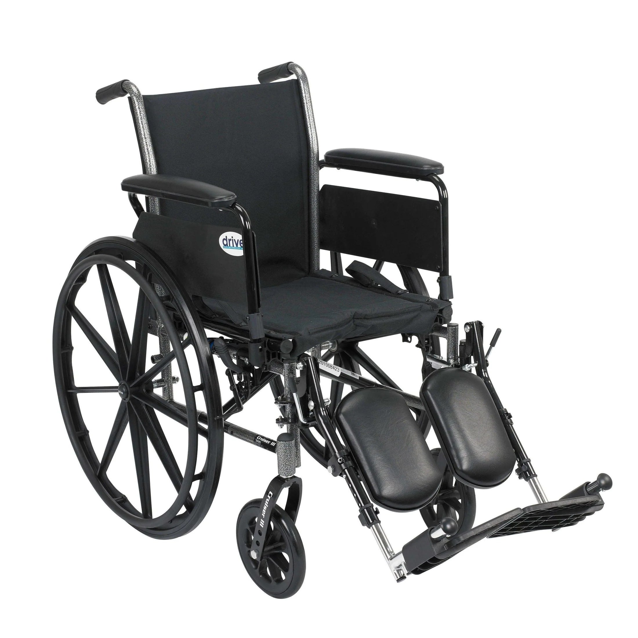 Drive Medical K3 Cruiser Iii Wheelchair with Removable flip-back arms and Swing-away Footrests ,8" front Wheels ,350lbs Weight Capacity ,K320ADDA-SF