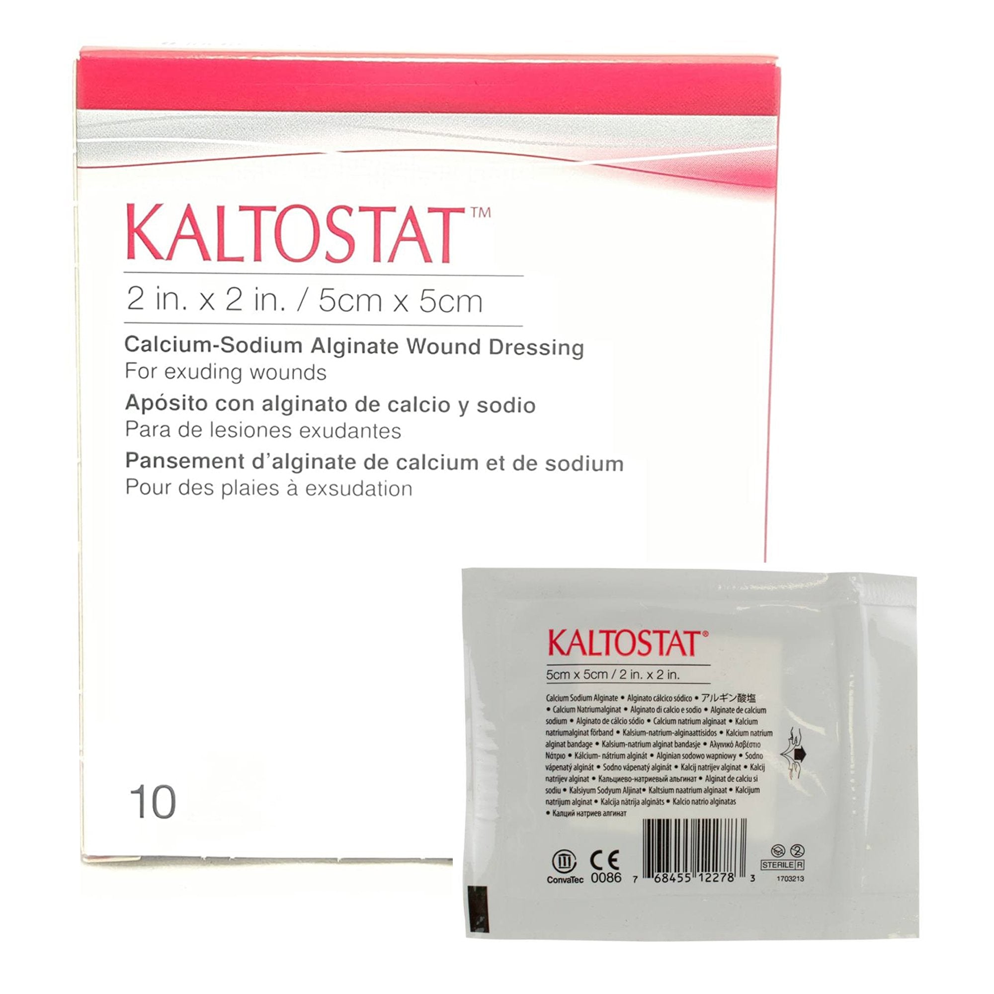 Alginate Dressing Kaltostat 2 X 2 Inch Square