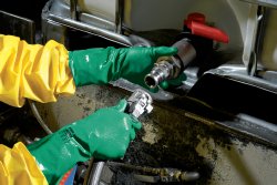 Chemical Protection Glove KleenGuard G80 Size 8 Flock Lined Nitrile Green 13 Inch Straight Cuff NonSterile