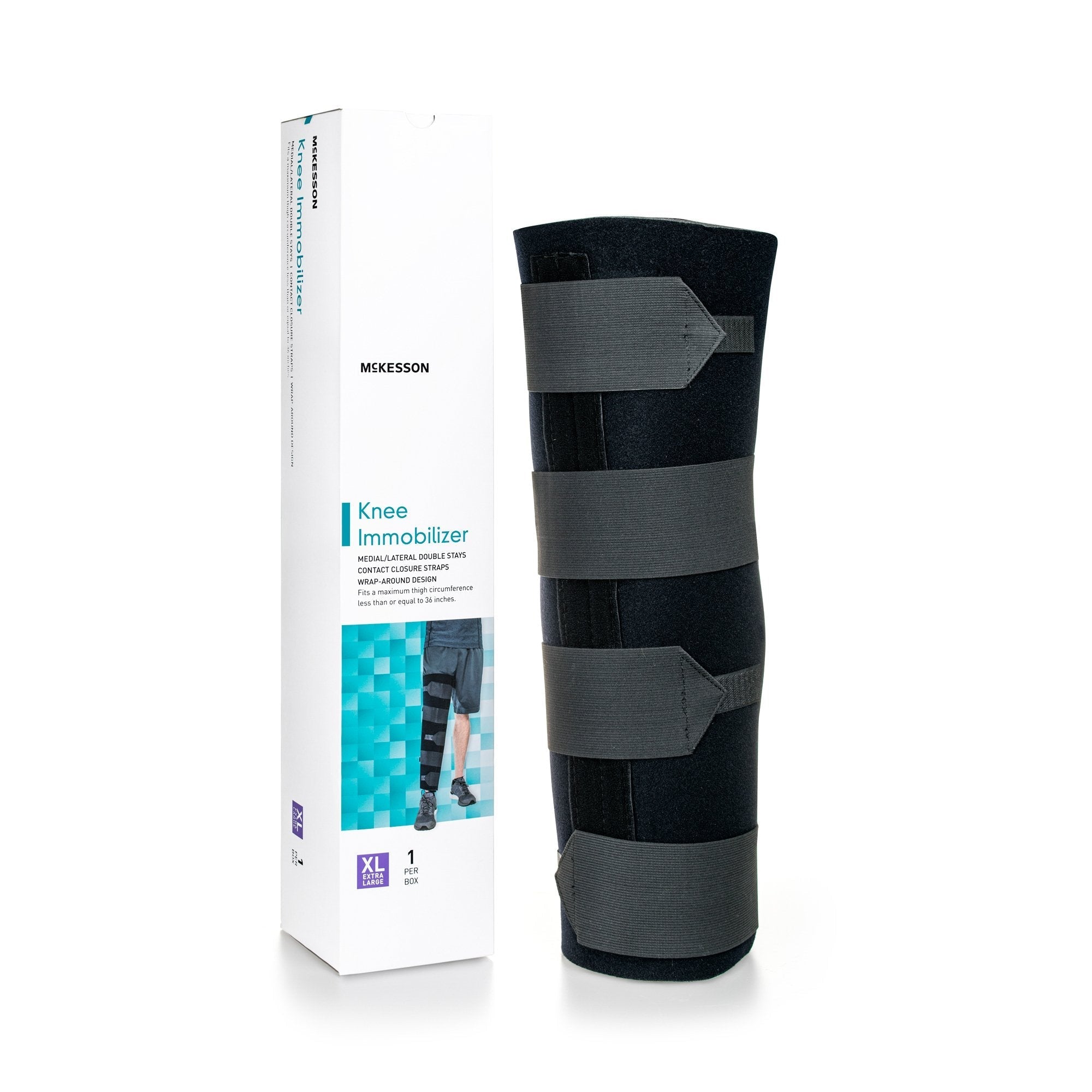 Knee Immobilizer McKesson X Large Up to 36 Inch Thigh Circumference 20 Inch Length Left or Right Knee