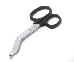 Bandage Scissors ADC Listerette 5 1/2 Inch Length Floor Grade Stainless Steel / Plastic NonSterile Finger Ring Handle Angled Blunt Tip / Blunt Tip