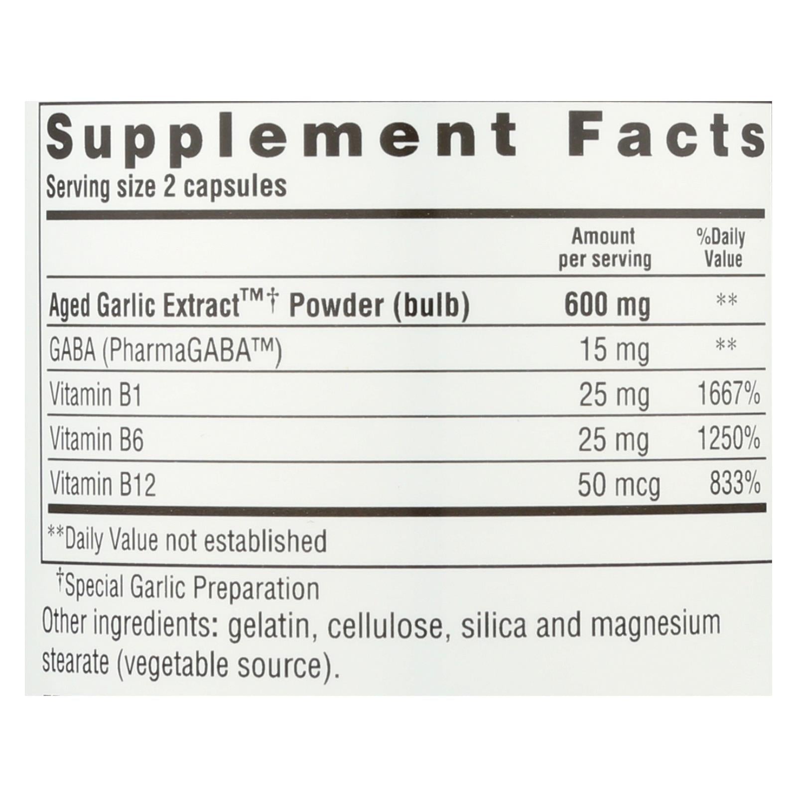 kyolic aged garlic extract stress and fatigue relief formula 101 200 capsules