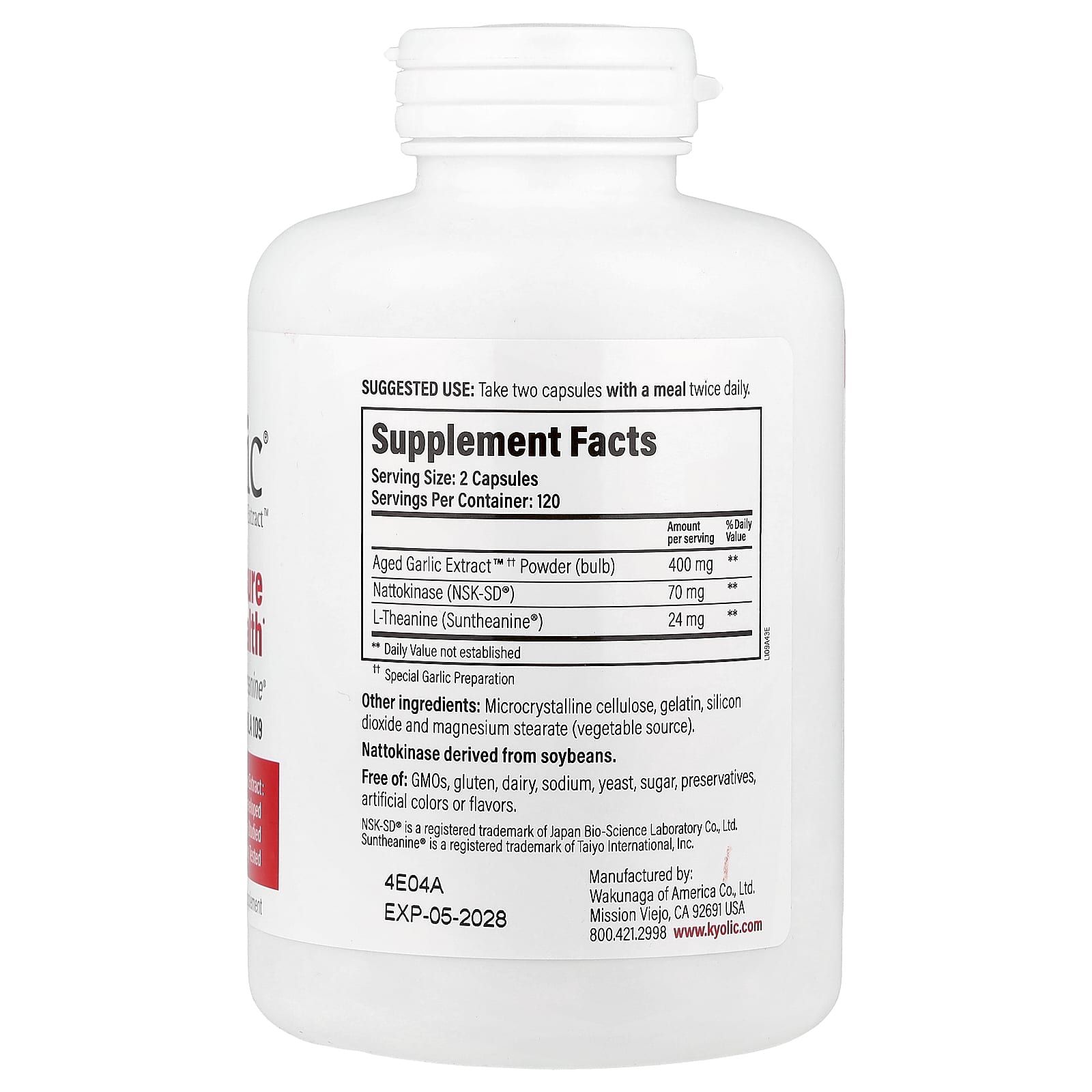 kyolic lbs 109 kyolic formula 240 capsules