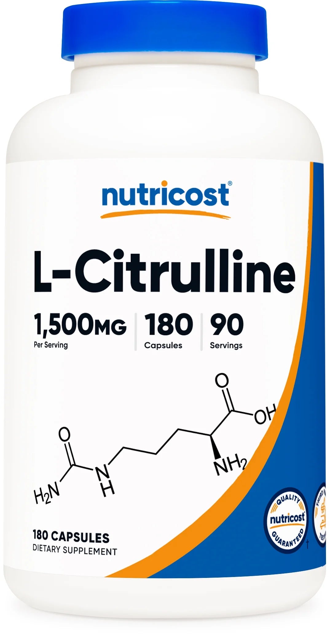 L Citrulline 750Mg, 180 Capsules Gluten Free & Non Gmo Supplement