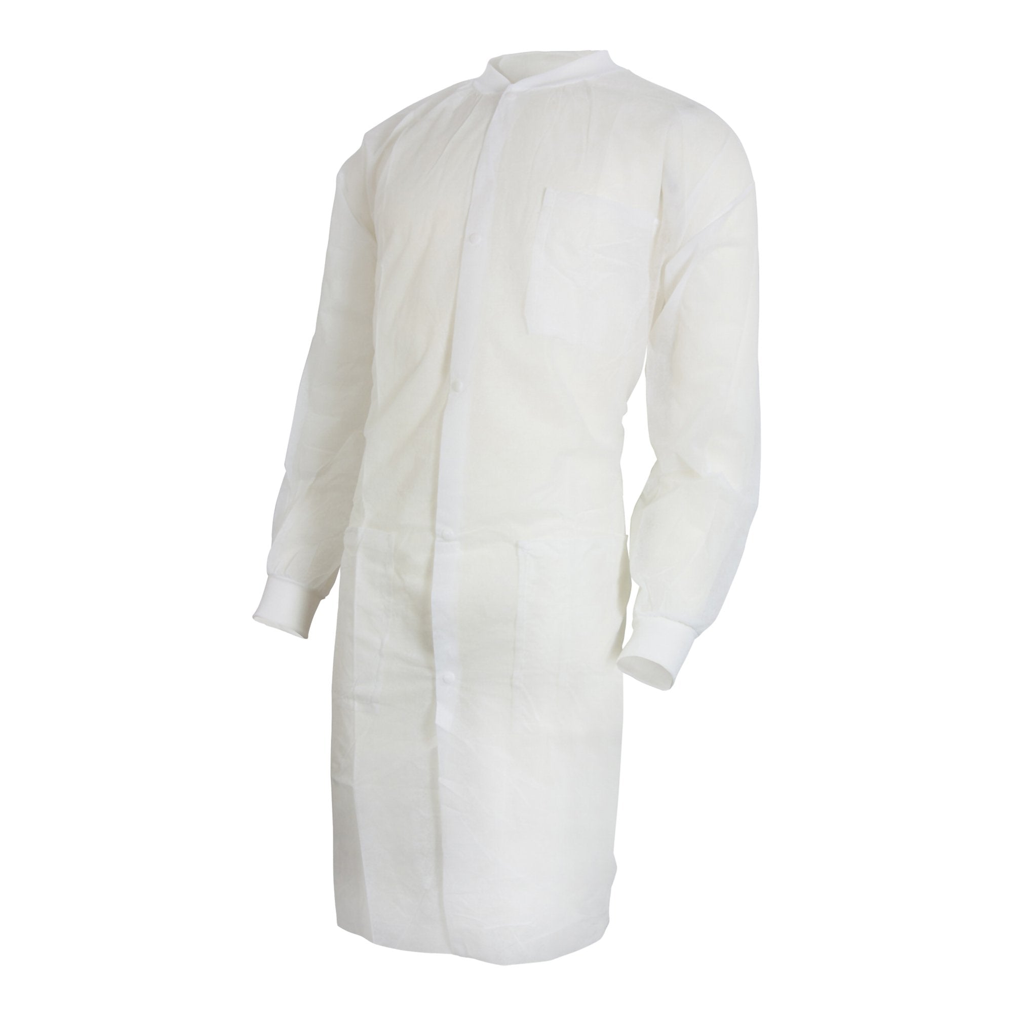 Lab Coat McKesson White Large / X Large Knee Length Spunbond Polypropylene Disposable
