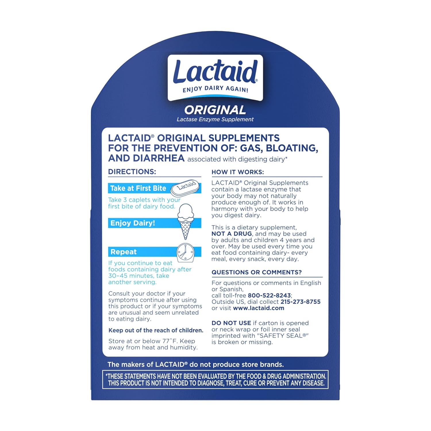 lactaid original lactase enzyme supplement caplets lactaid dietary supplement mk247543ea