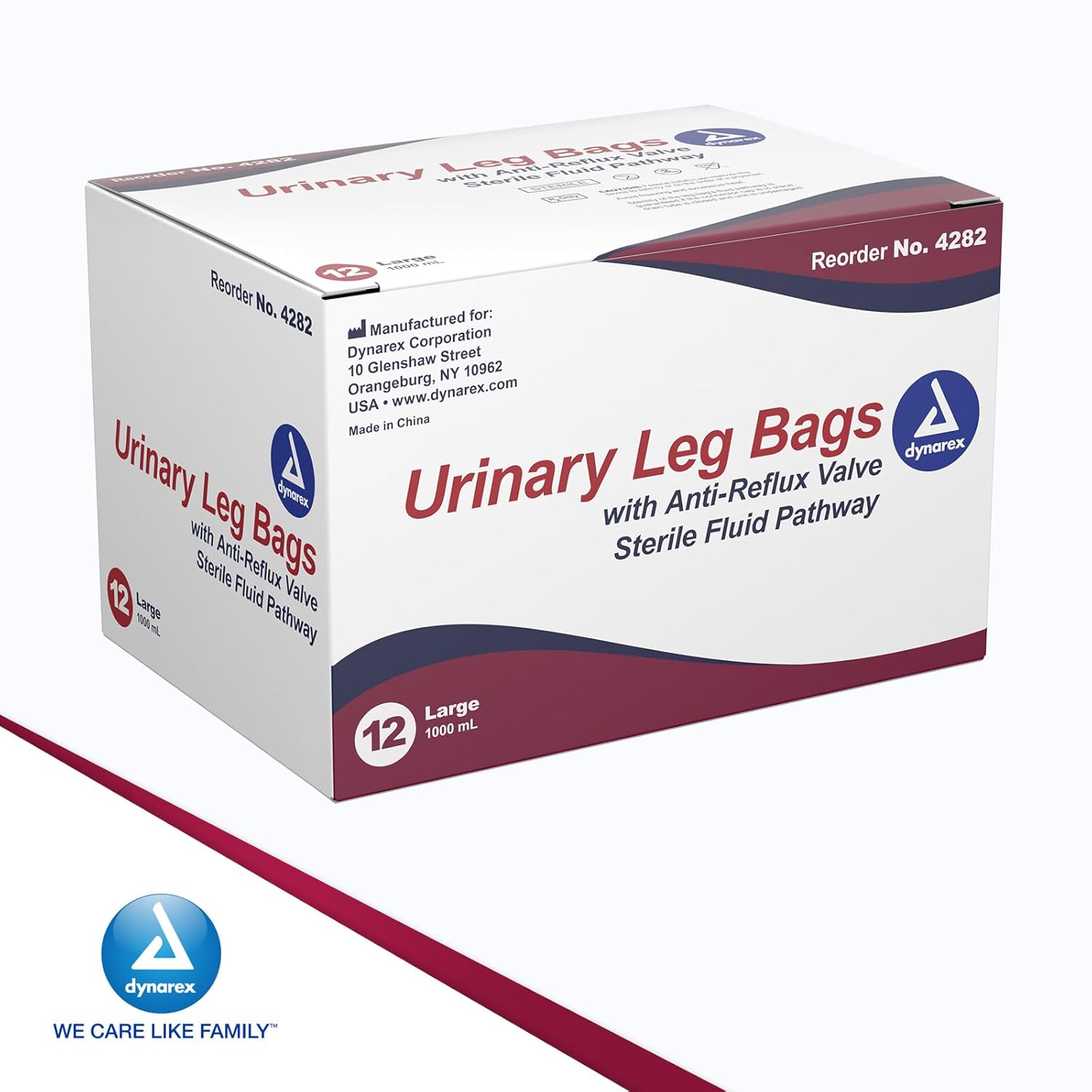 leg bag large 1000 ml w valve bx 12