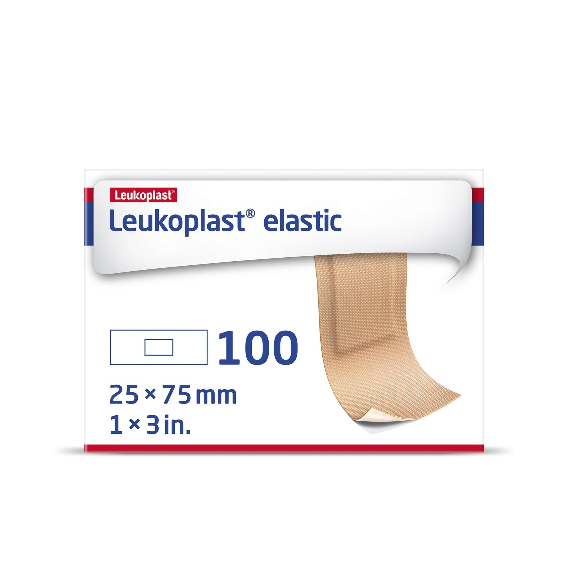 Adhesive Strip Leukoplast Elastic 1 X 3 Inch Cross Elastic Material Rectangle Tan Sterile