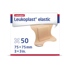 Adhesive Strip Leukoplast Elastic 3 X 3 Inch Cross Elastic Material 4 Wing Tan Sterile