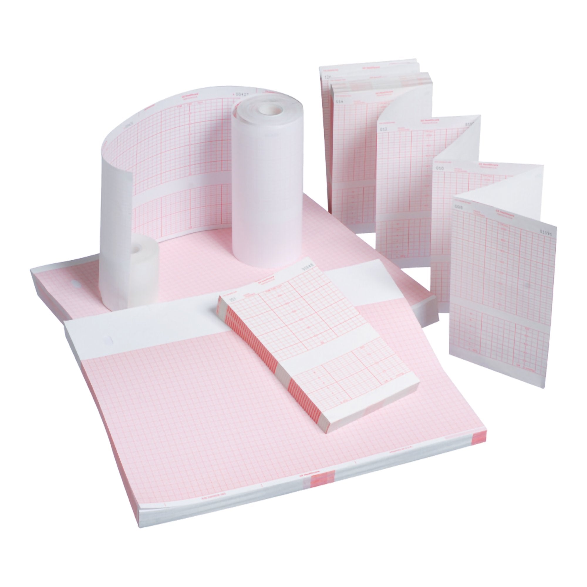Recording Chart Paper Vyaire Z-Fold Red Grid