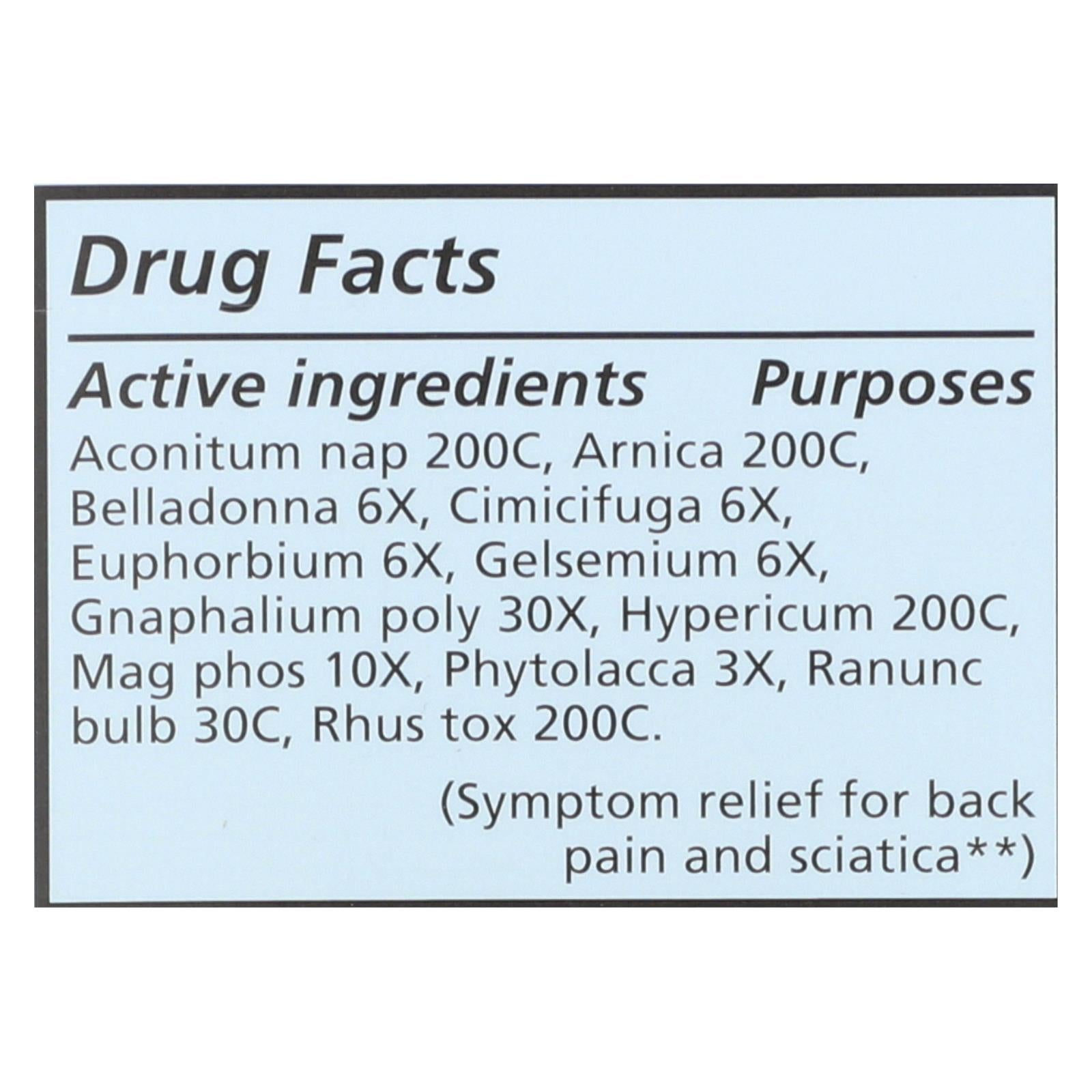 liddell homeopathic back pain sciatica 1 fl oz