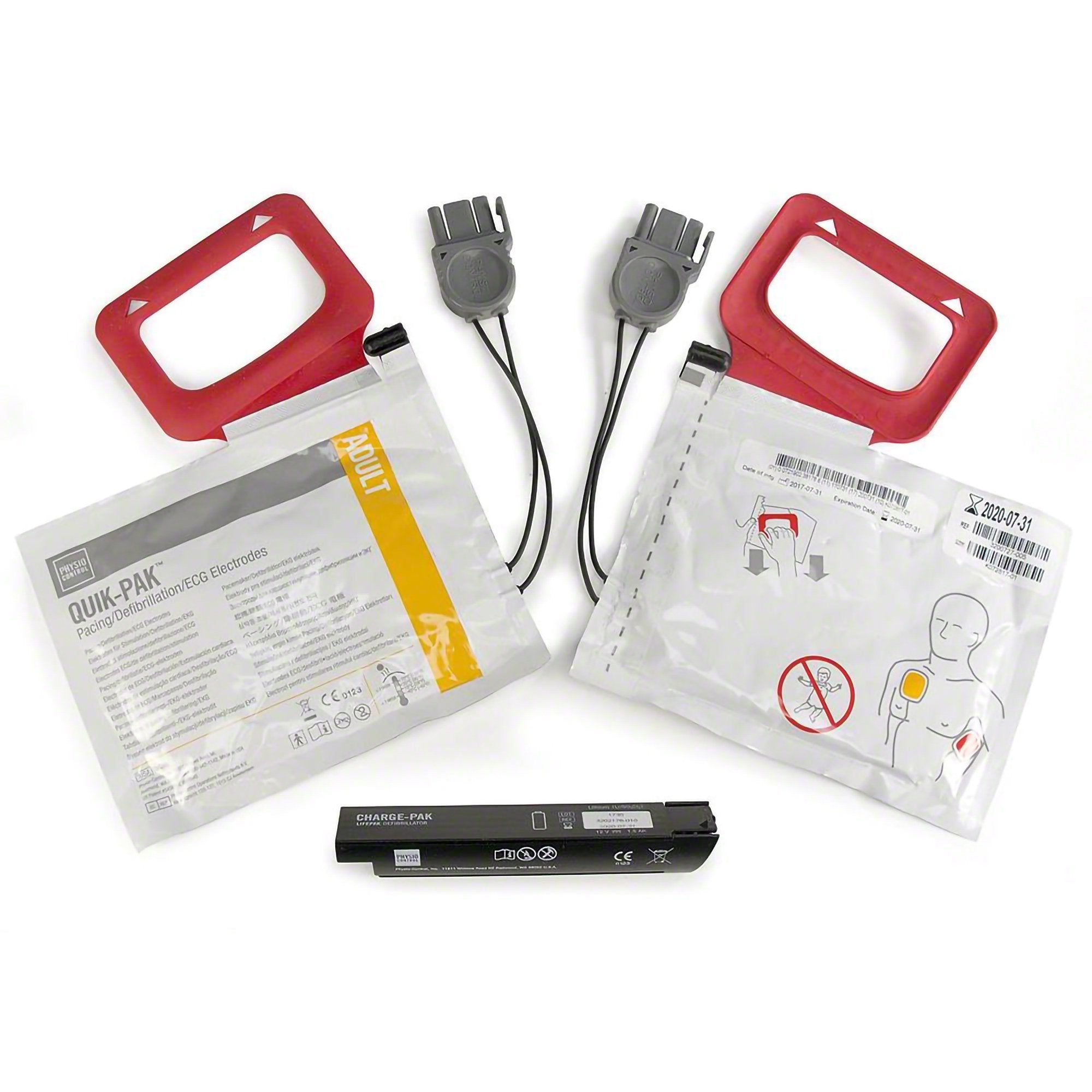 Charger Pack Lifepak CR Plus Charge Pak With 2 Set Electrode Pad CR Plus Defibrillation