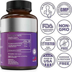 Lions Mane & Beef Brain, Nootropics Brain Support Supplement, Brain Supplements for Memory and Focus, 180 Capsules