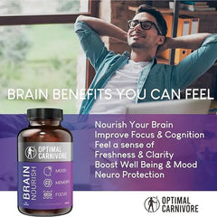 Lions Mane & Beef Brain, Nootropics Brain Support Supplement, Brain Supplements for Memory and Focus, 180 Capsules