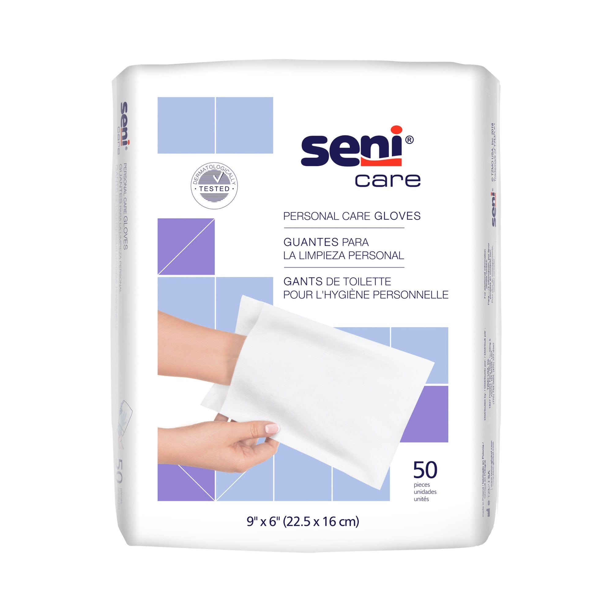 Wash Mitt Seni Care 6 X 9 Inch White Disposable