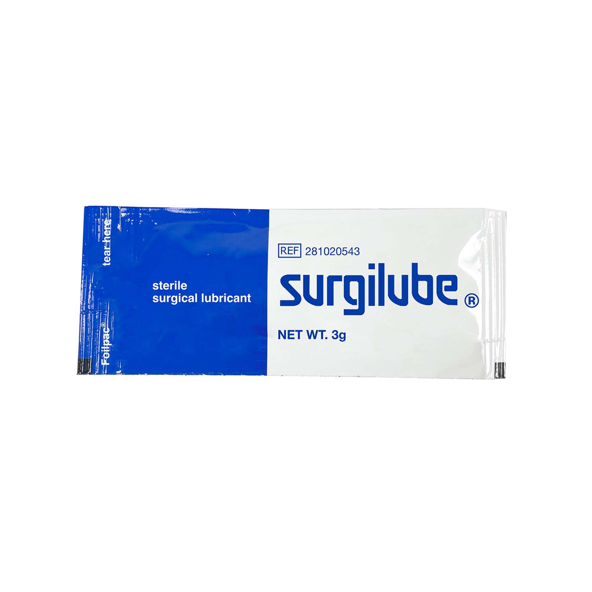 lubricating jelly carbomer free surgilube 3 gram individual packet sterile packaging type case