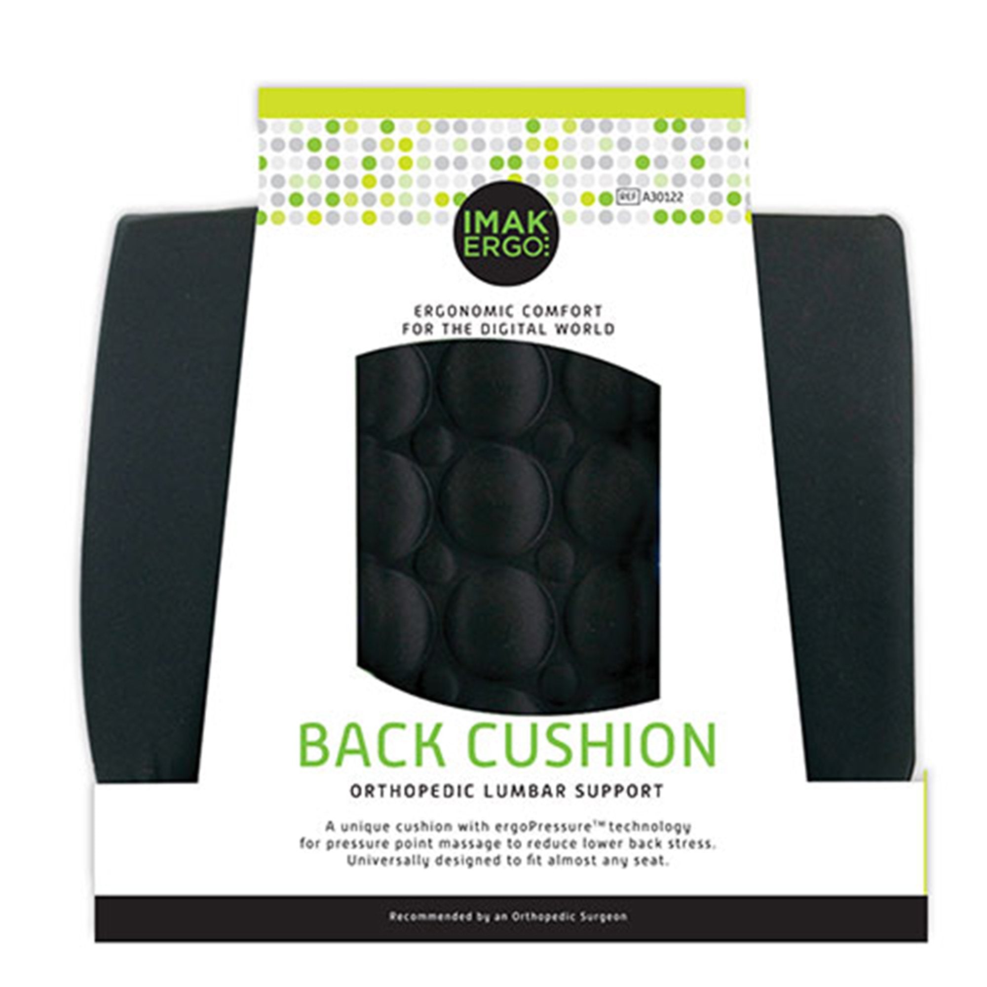 Lumbar Support Cushion IMAK Ergo Back Cushion 13-1/2 W X 13-4/5 L X 4 D Inch Foam