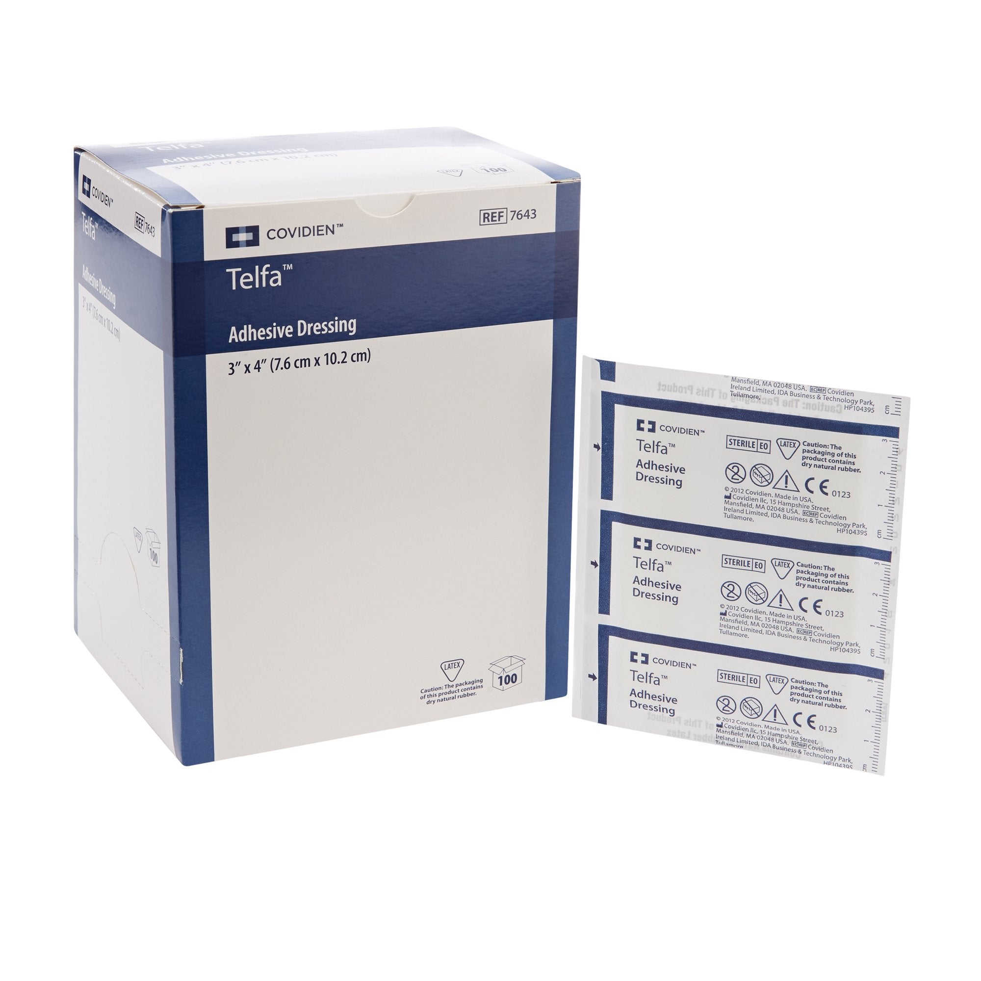 Island Dressing Telfa 3 X 4 Inch Rectangle Sterile Film Backing