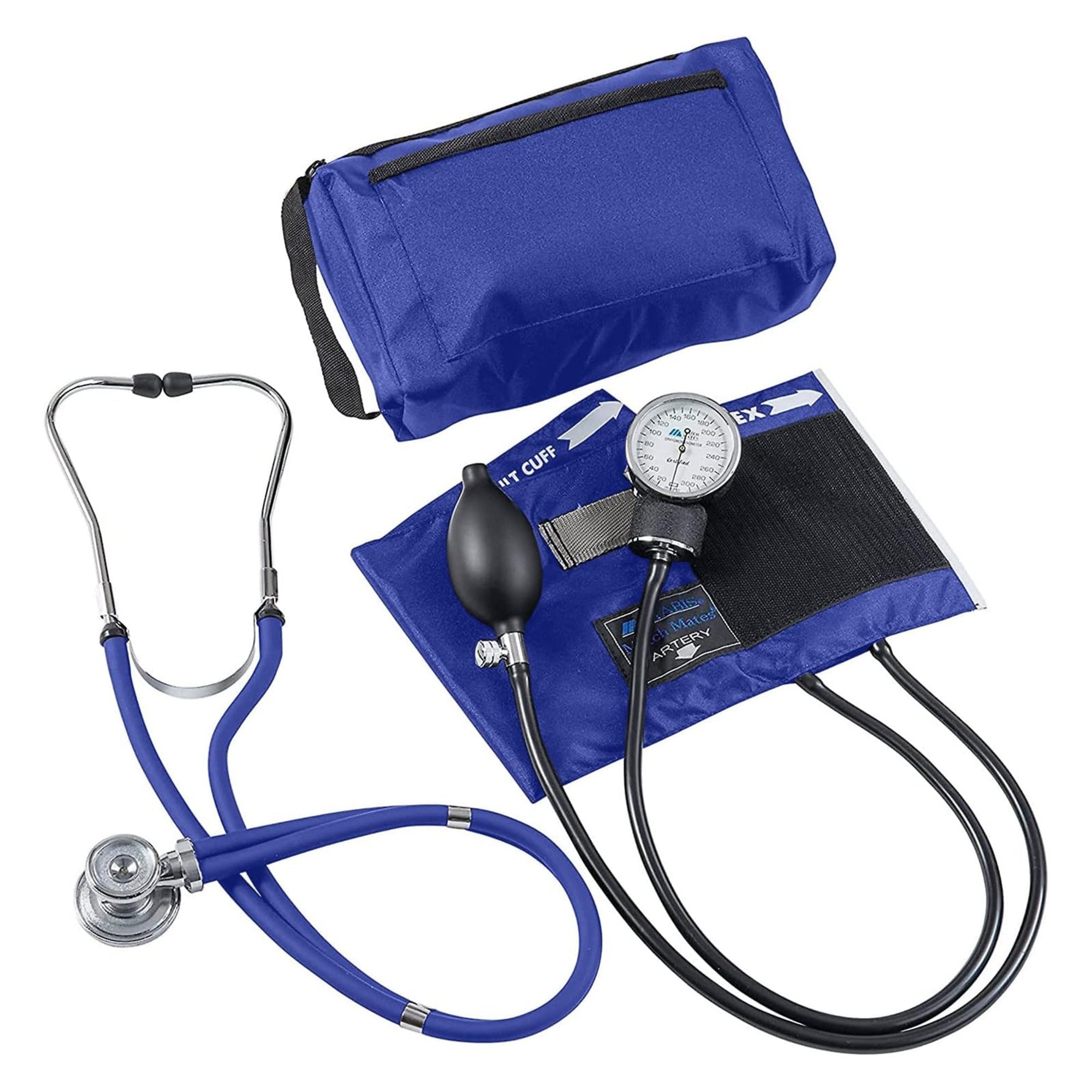 Reusable Aneroid / Stethoscope Set Match Mates 23 to 33 cm Adult Cuff Dual Head Sprague Stethoscope Pocket Aneroid