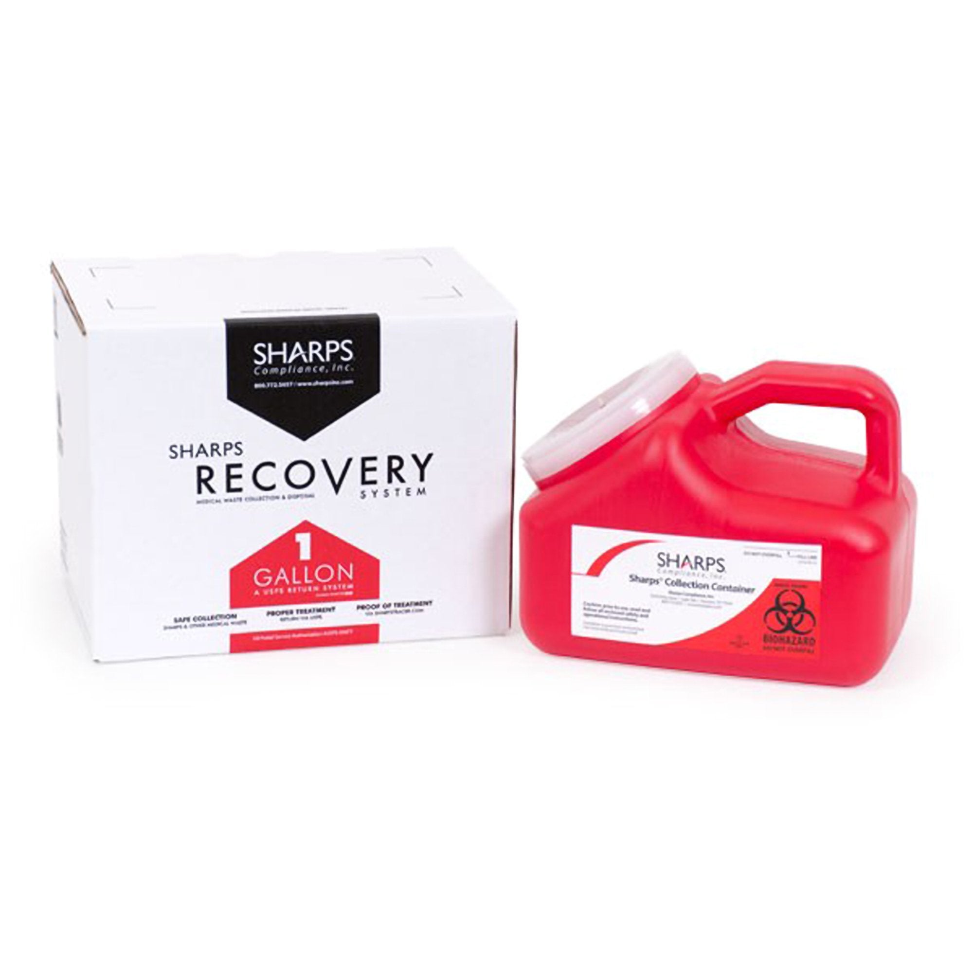 Mailback Sharps Container Mail System Pro Tec Red Base 9 L X 6 W X 7 1/2 H Inch Vertical Entry 1 Gallon