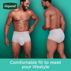 male adult absorbent underwear depend fresh protection waistband style small medium disposable heavy absorbency packaging type case