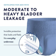 male adult absorbent underwear prevail per fit pull on with tear away seams large disposable moderate absorbency packaging type case