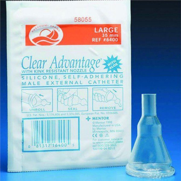 Male External Catheter Clear Advantage Self Adhesive Strip Silicone X Large