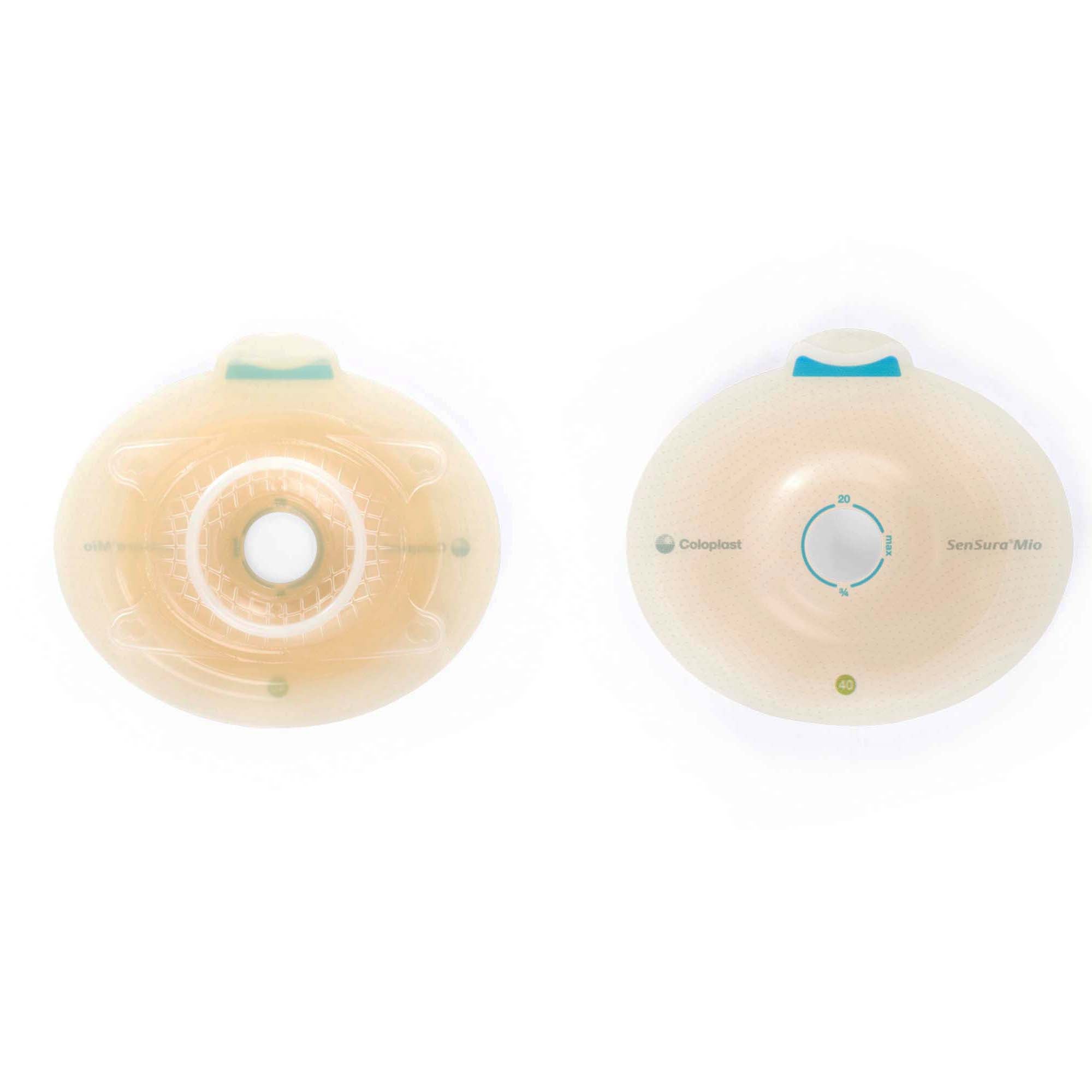 Ostomy Barrier SenSura Mio Click Precut, Standard Wear Elastic Adhesive 40 mm Flange Green Code System 11/16 Inch Opening | 5/Box