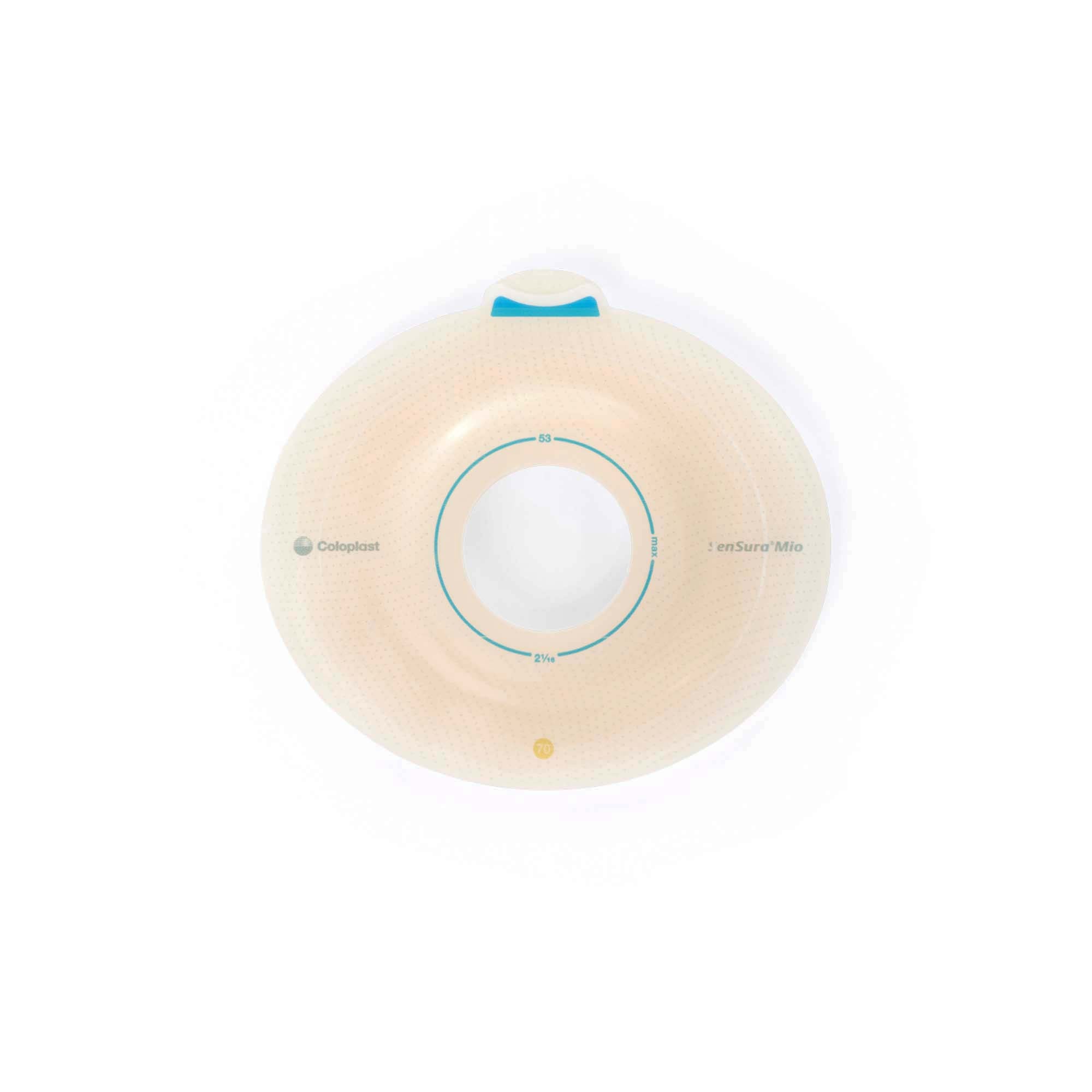 Ostomy Barrier SenSura Mio Click Precut, Standard Wear Elastic Adhesive 70 mm Flange Yellow Code System 1-1/2 Inch Opening | 5/Box