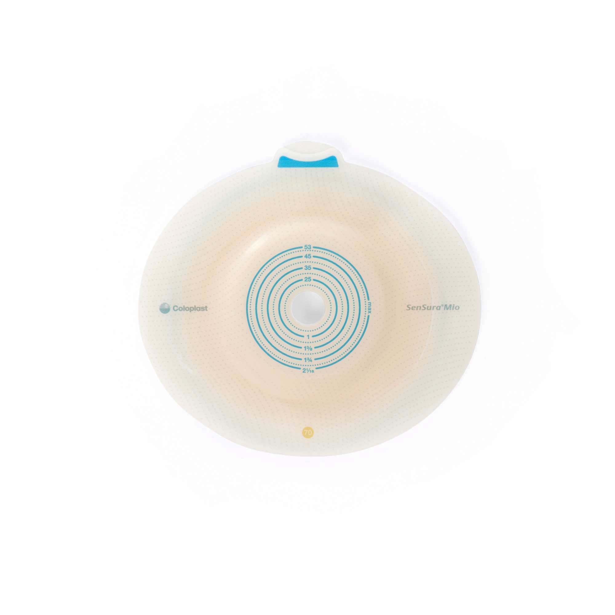 Ostomy Barrier SenSura Mio Flex Trim to Fit, Standard Wear Elastic Adhesive 70 mm Flange Yellow Code System 15 to 53 mm Opening | 5/Box