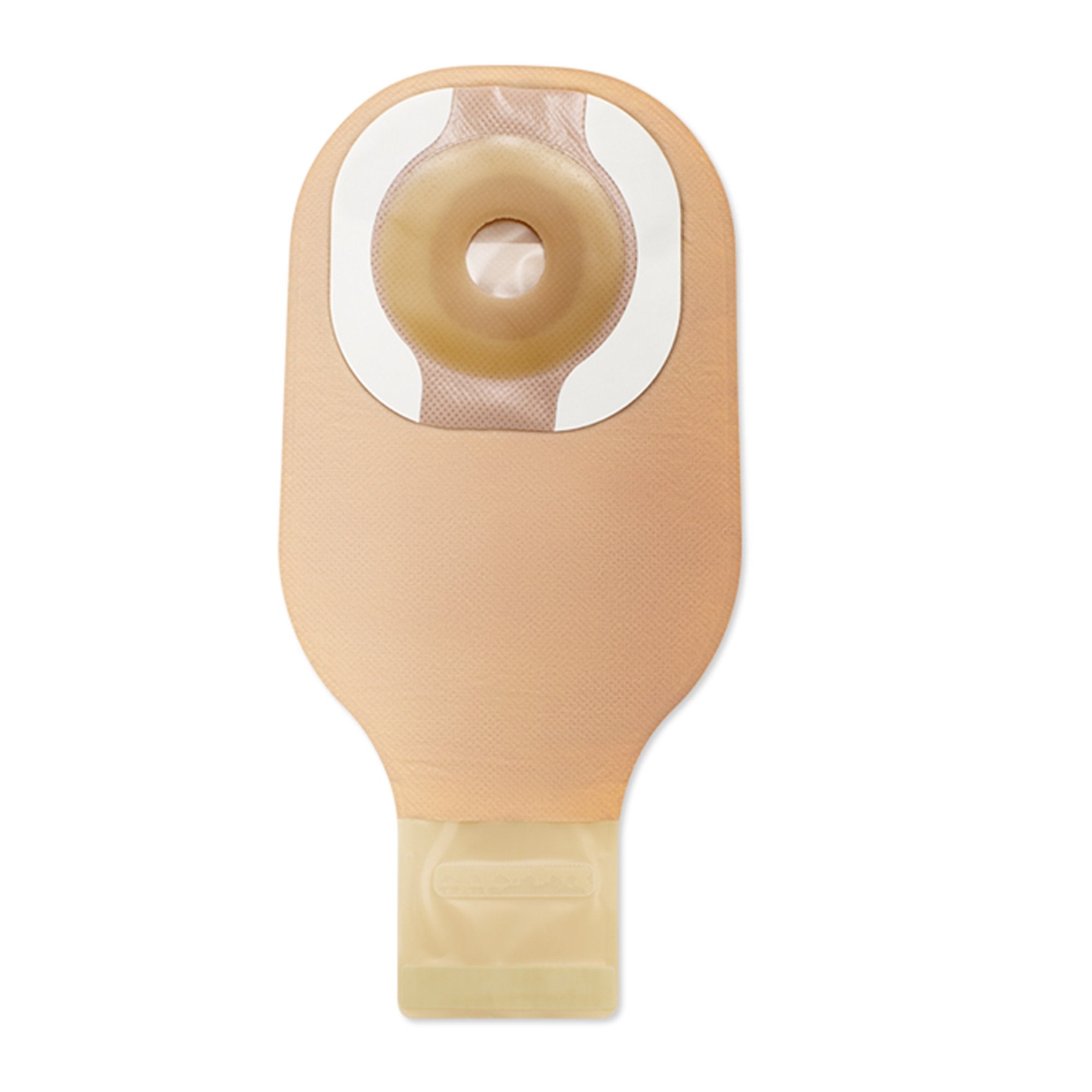 Hollister Premier One-Piece Ostomy Pouch – Beige Flat Drainable, 12 Inch, 1 In Pre-Cut Stoma, CeraPlus, AF300 Filter (Box of 10) | HCPCS A5056
