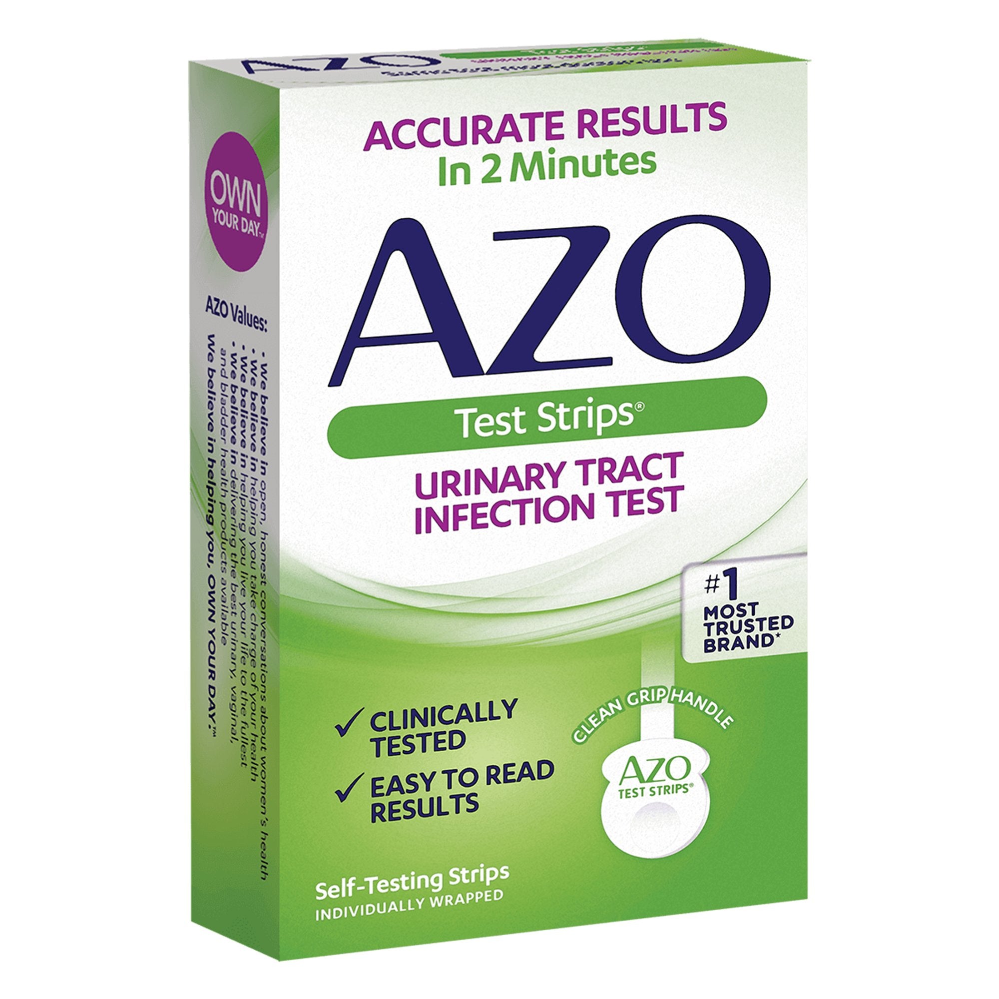 Urinalysis Test Kit AZO Test Strips Urinary Tract Infection Detection 3 Tests CLIA Waived, Packaging Type- Box
