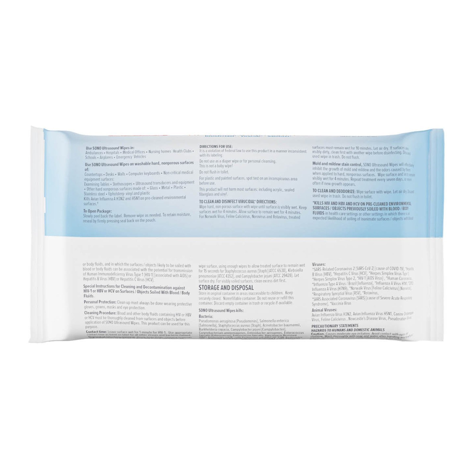Sono Surface Disinfectant Cleaner Premoistened Manual Pull Wipe 50 Count Soft Pack Scented NonSterile | 50/PK
