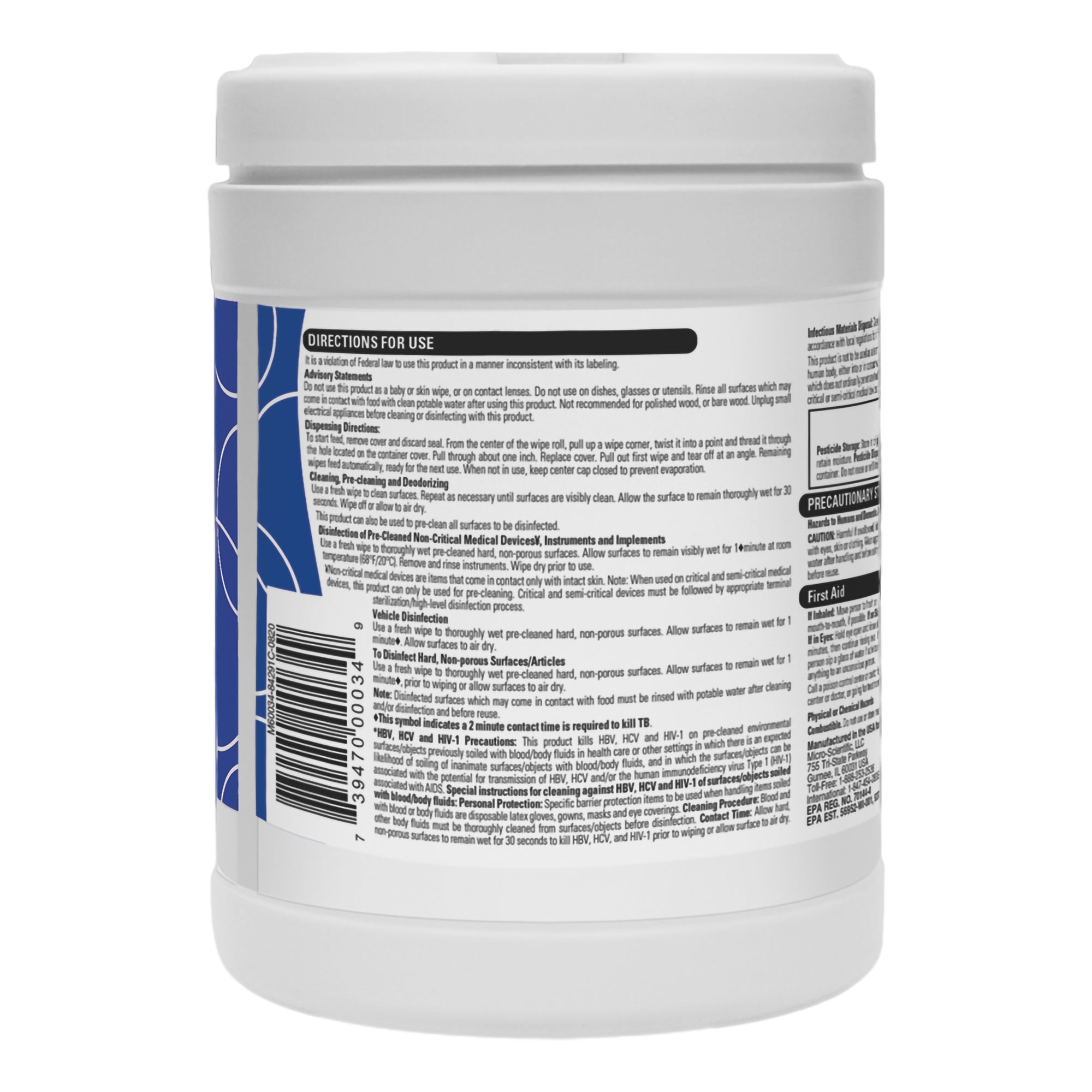 Opti-Cide Max Surface Disinfectant Cleaner Premoistened Alcohol Based Manual Pull Wipe 160 Count Canister Alcohol Scent NonSterile | 12CT/Case