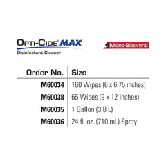 Opti-Cide Max Surface Disinfectant Cleaner Premoistened Alcohol Based Manual Pull Wipe 160 Count Canister Alcohol Scent NonSterile | 12CT/Case