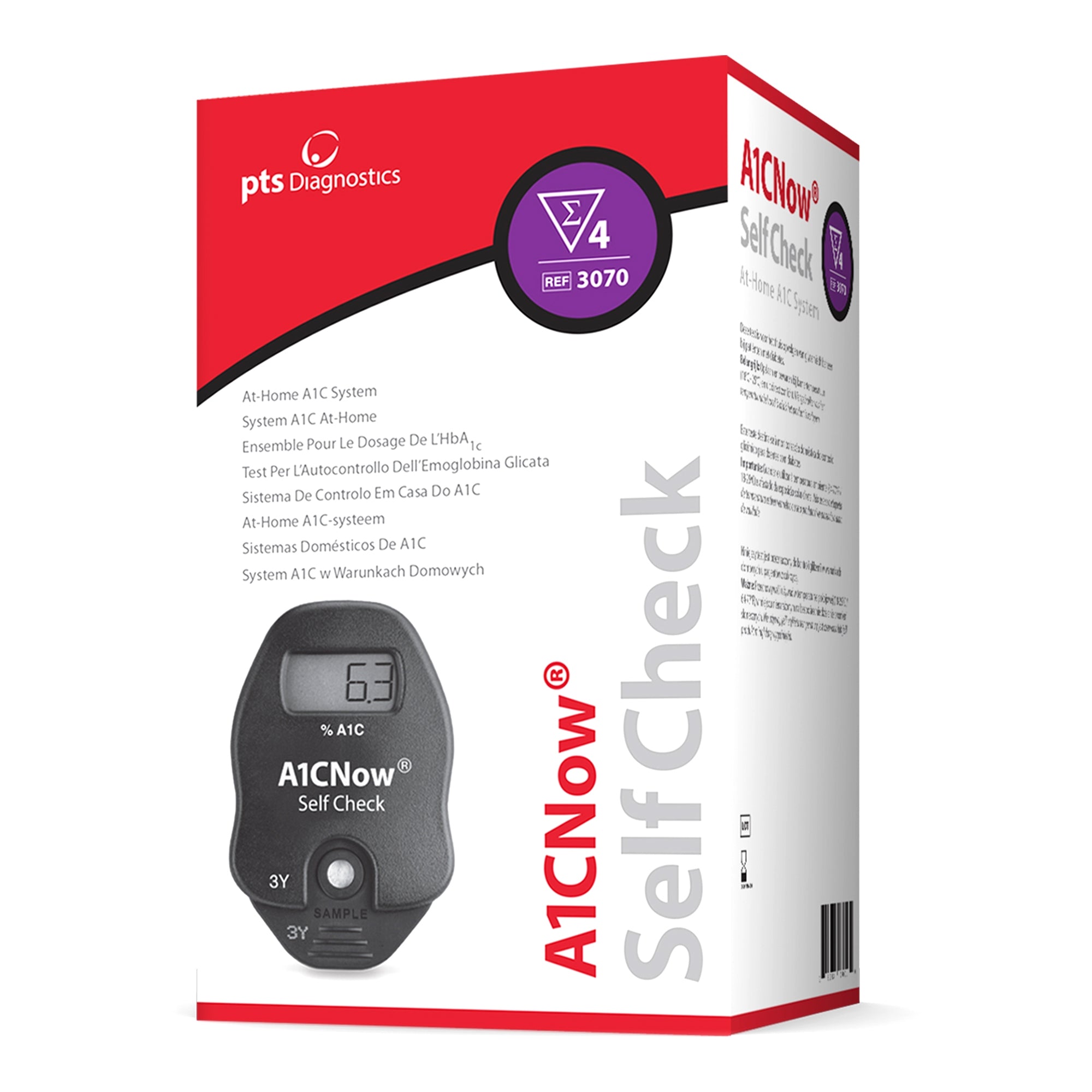 HbA1c Test Kit A1CNow Self Check HbA1c Test 4 Tests CLIA Waived, Packaging Type- Box