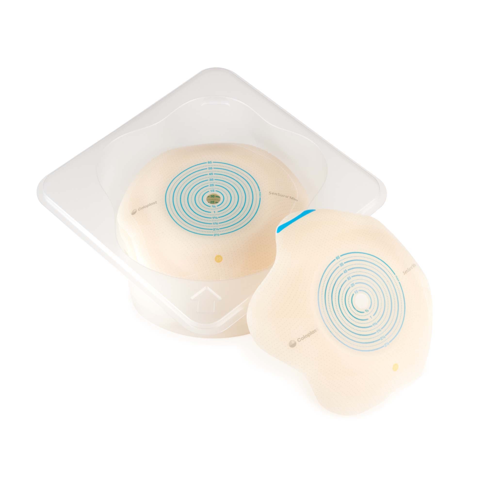 Ostomy Barrier SenSura Mio Convex Flip Trim to Fit, Extended Wear Elastic Adhesive 60 mm Flange Blue Code System 3/8 to 2-1/8 Inch Opening | 5/Box