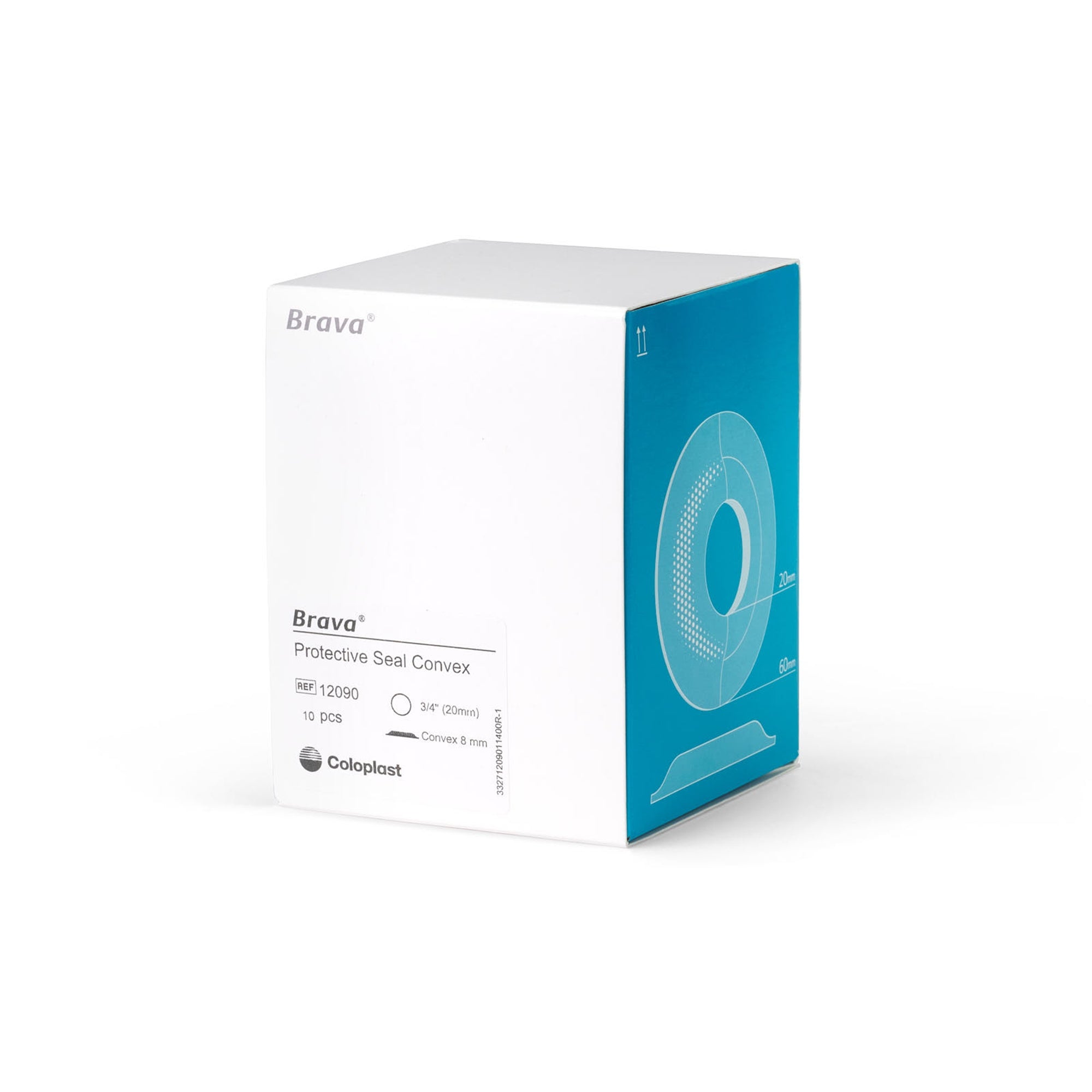 Ostomy Seal Brava Convex, Starter Hole 3/4 Inch (20mm) | 10/Box