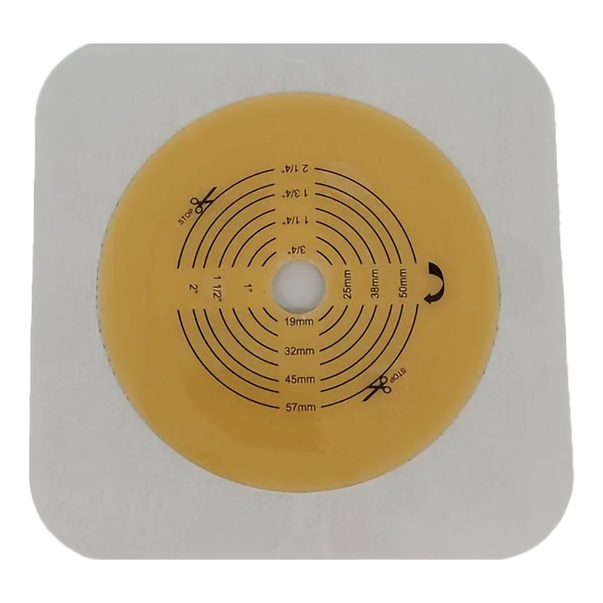 Ostomy Barrier Trim to Fit, Standard Wear Adhesive Tape Collar 70 mm Flange Up to 2-1/4 Inch Opening 5 X 5 Inch | 5/Box