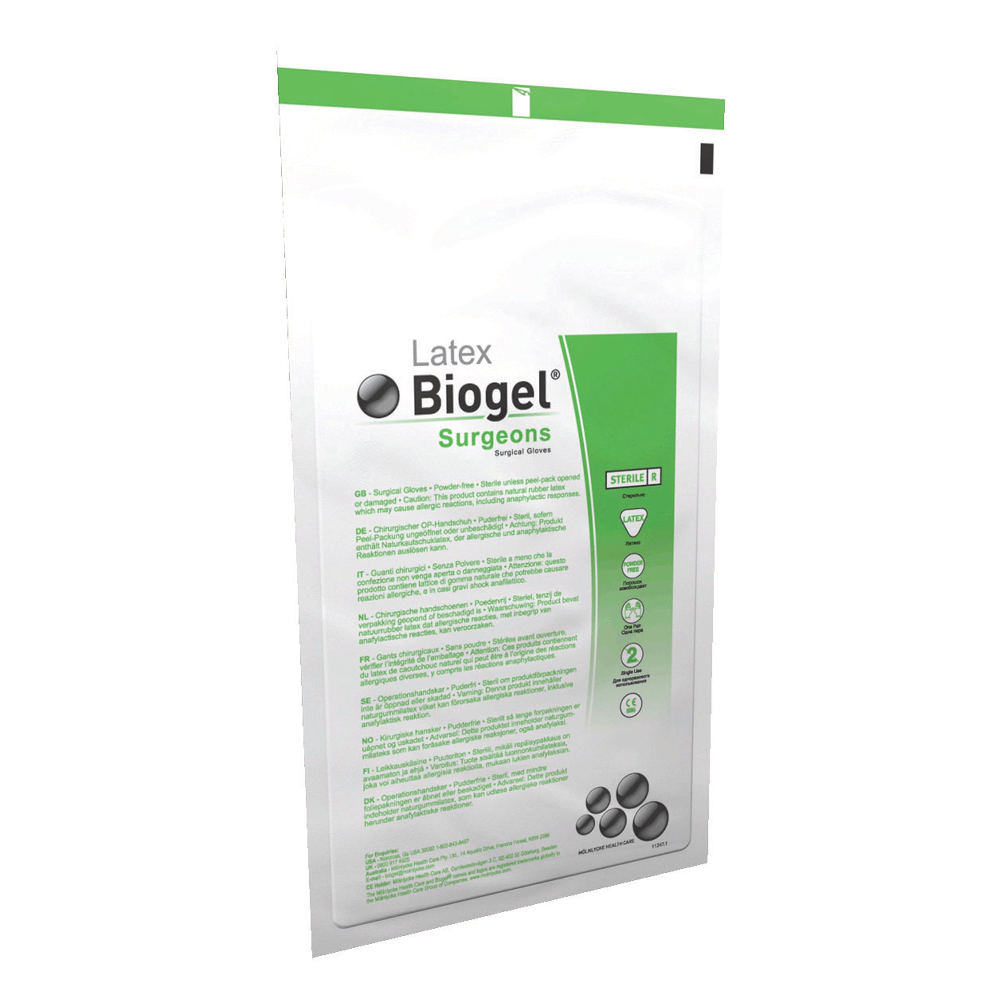 Surgical Glove Biogel Surgeons Size 7.5 Sterile Latex Standard Cuff Length Micro-Textured Straw Not Chemo Approved | 50Pair/Box
