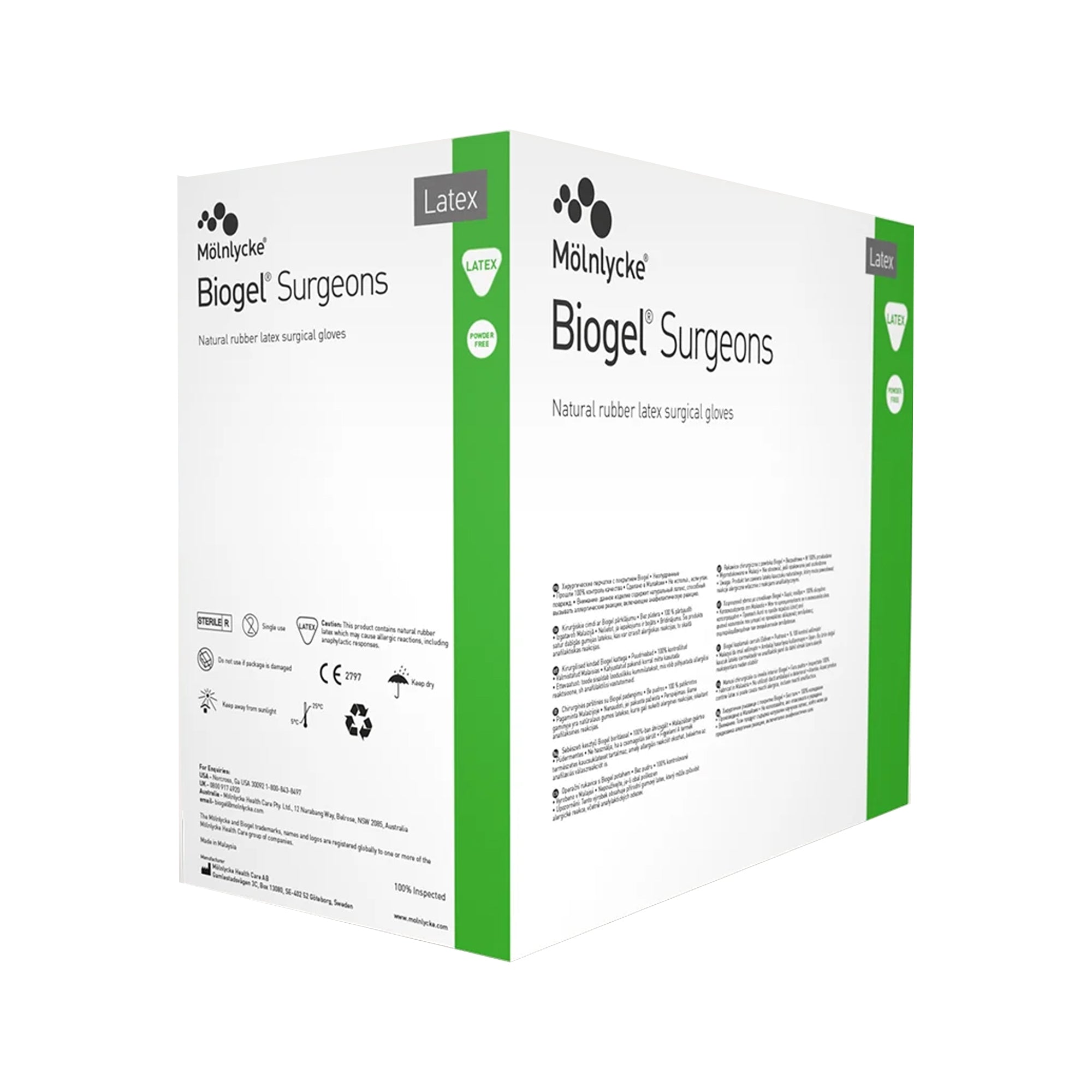 Surgical Glove Biogel Surgeons Size 8.5 Sterile Latex Standard Cuff Length Micro-Textured Straw Not Chemo Approved | 50Pair/Box