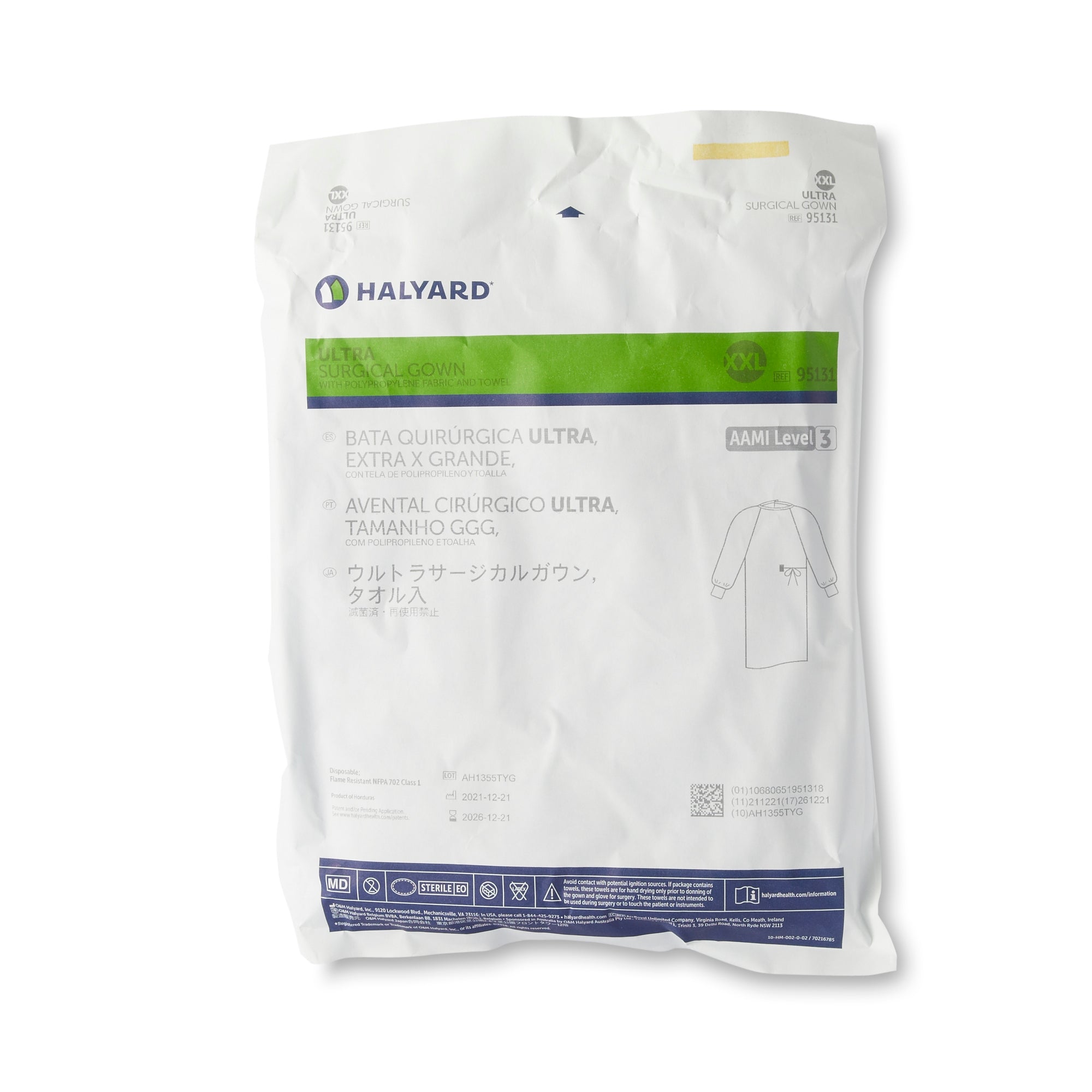 Non-Reinforced Surgical Gown with Towel ULTRA 2X-Large Blue Sterile AAMI Level 3 Disposable, Packaging Type- Case