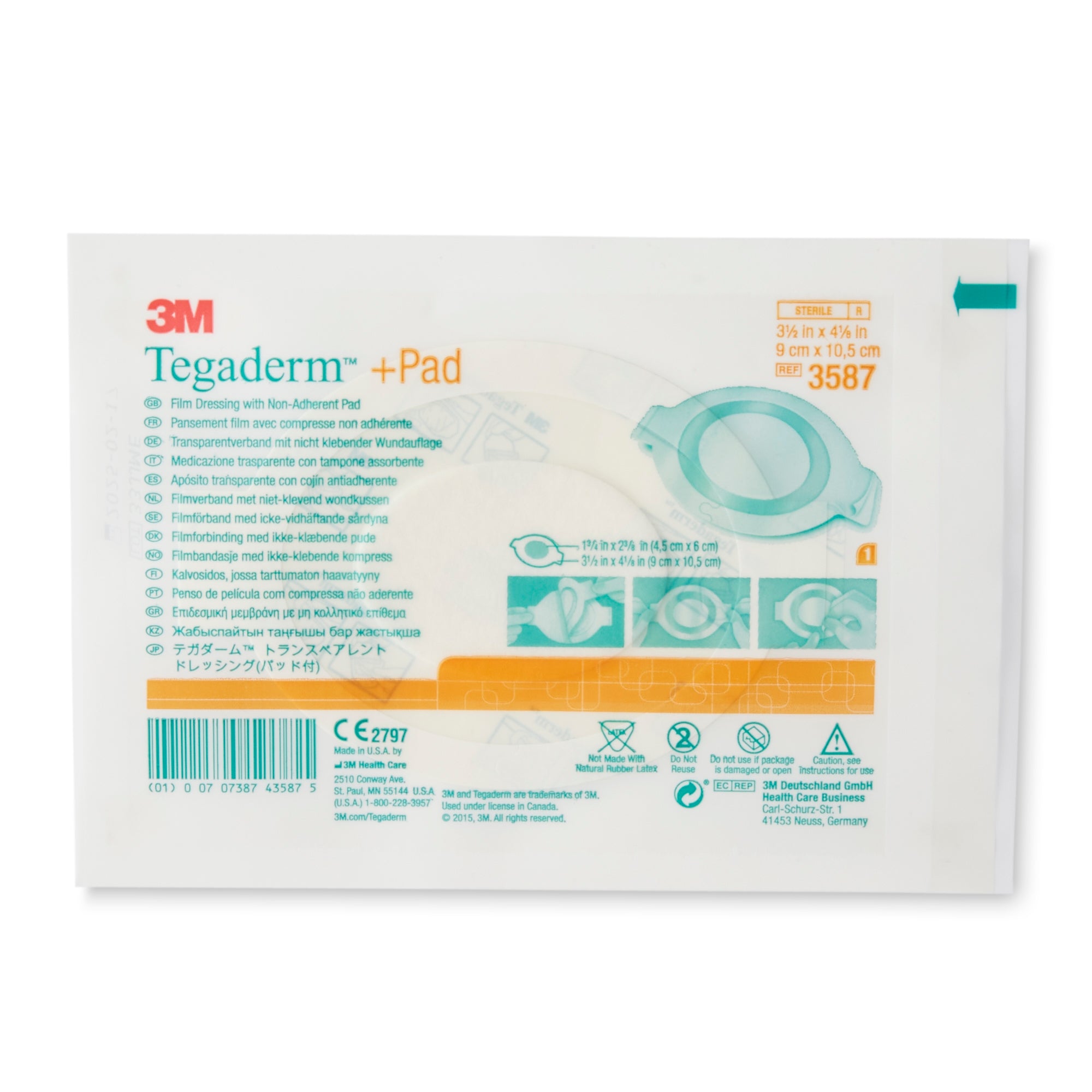 Transparent Film Dressing with Pad 3M Tegaderm 3-1/2 X 4 Inch Frame Style Delivery Rectangle Sterile, Packaging Type- Box