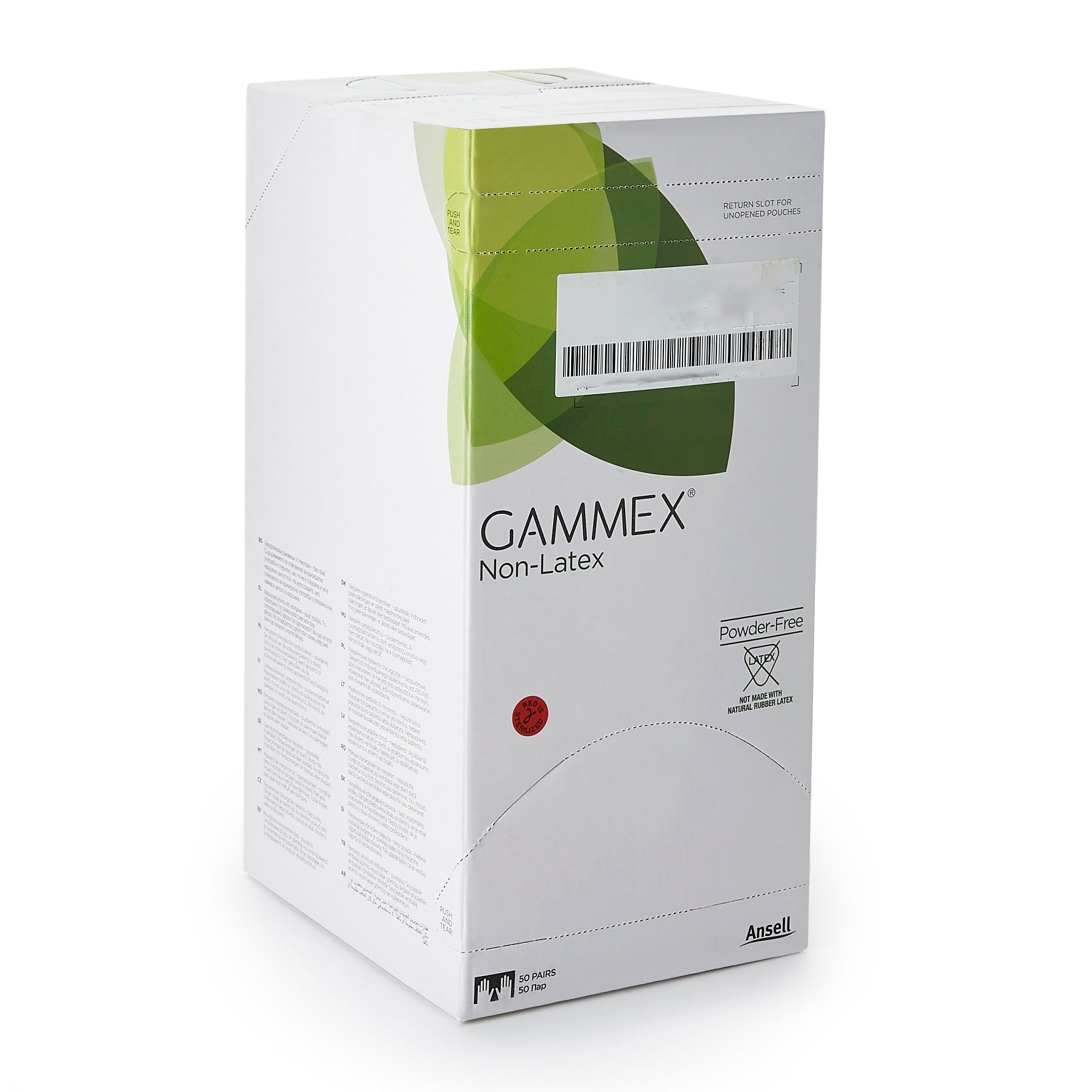 Surgical Glove GAMMEX Non-Latex Size 8.5 Sterile Polyisoprene Standard Cuff Length Micro-Textured Green Chemo Tested | 50Pair/Box